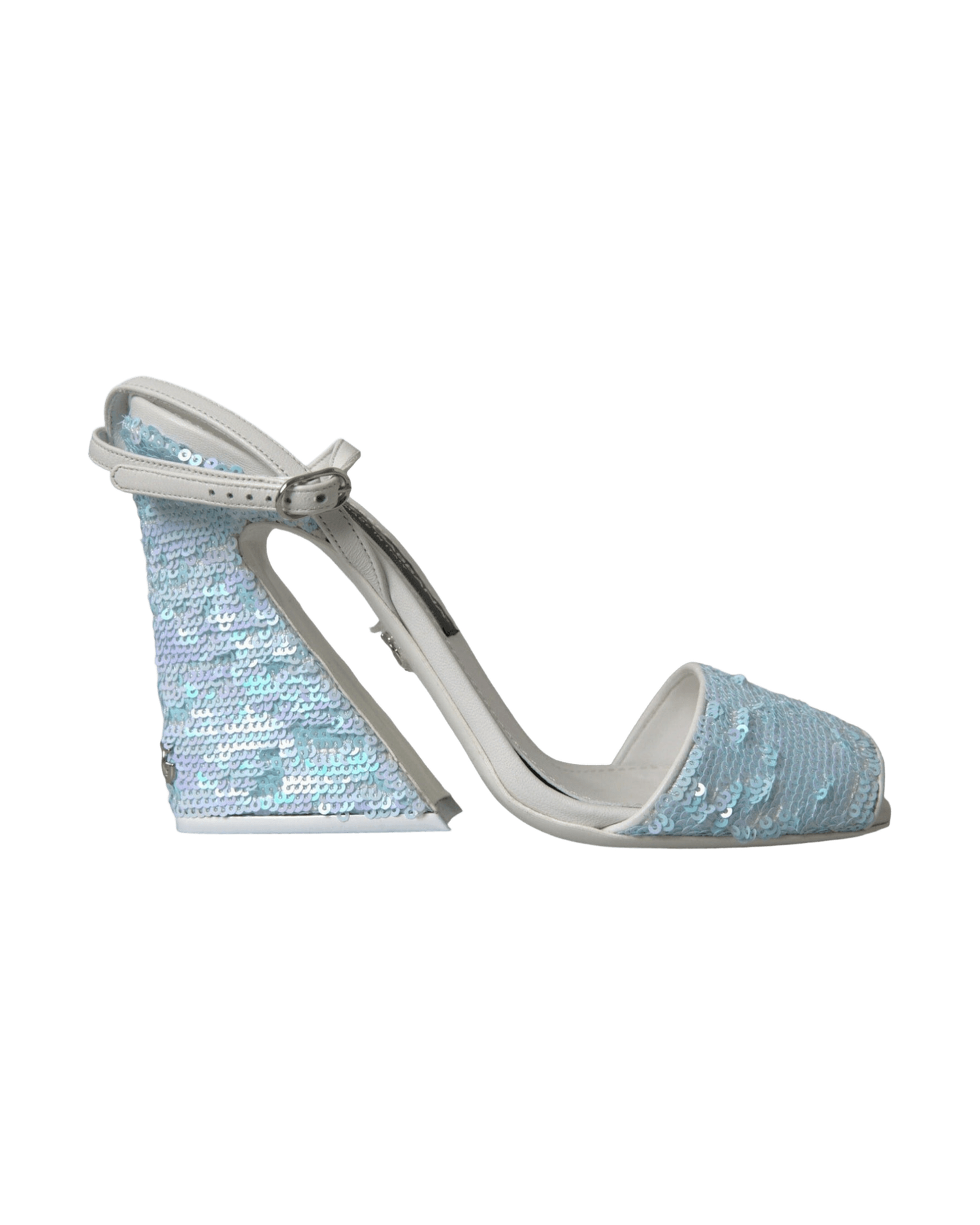 Dolce & Gabbana Light Blue Sequin Ankle Strap Sandals Shoes Glam Steals