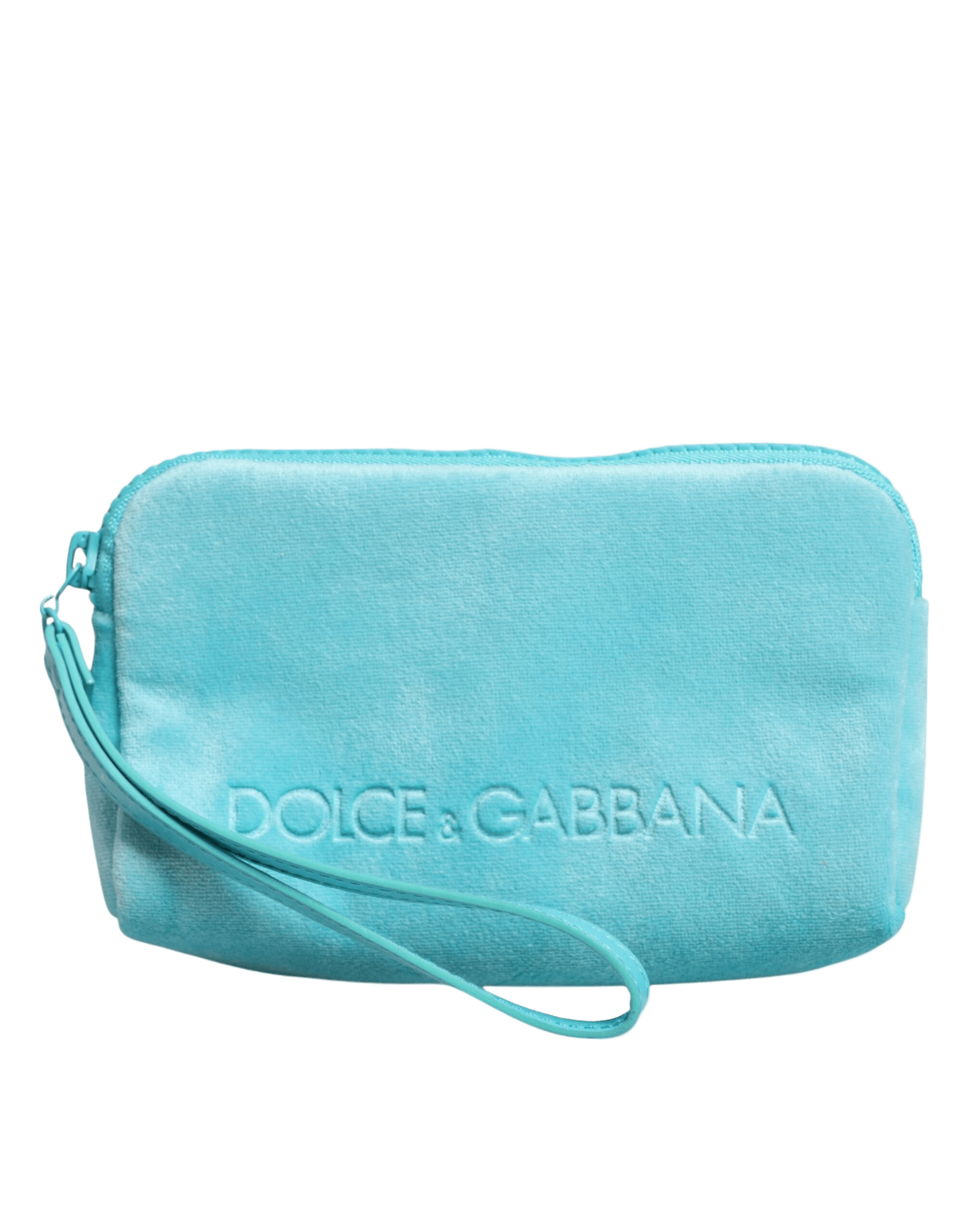 Dolce & Gabbana Light Blue Solid Logo Clutch Sunglasses Holder Pouch Bag Glam Steals