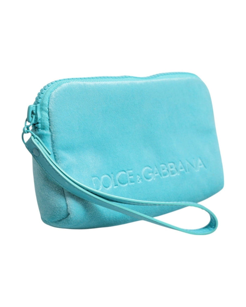 Dolce & Gabbana Light Blue Solid Logo Clutch Sunglasses Holder Pouch Bag Glam Steals