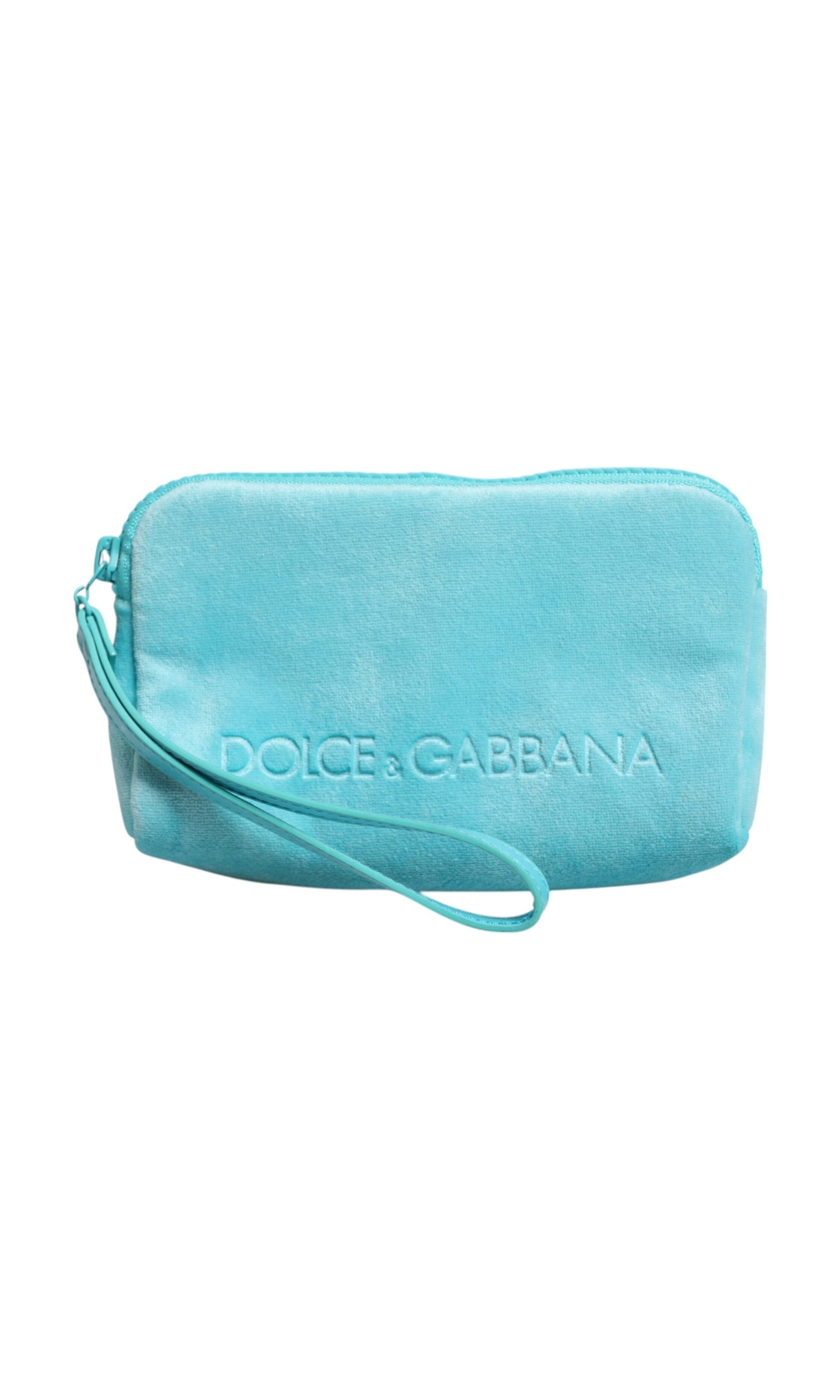 Dolce & Gabbana Light Blue Solid Logo Clutch Sunglasses Holder Pouch Bag Glam Steals