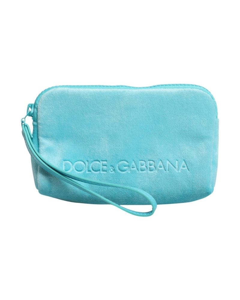 Dolce & Gabbana Light Blue Solid Logo Clutch Sunglasses Holder Pouch Bag Glam Steals