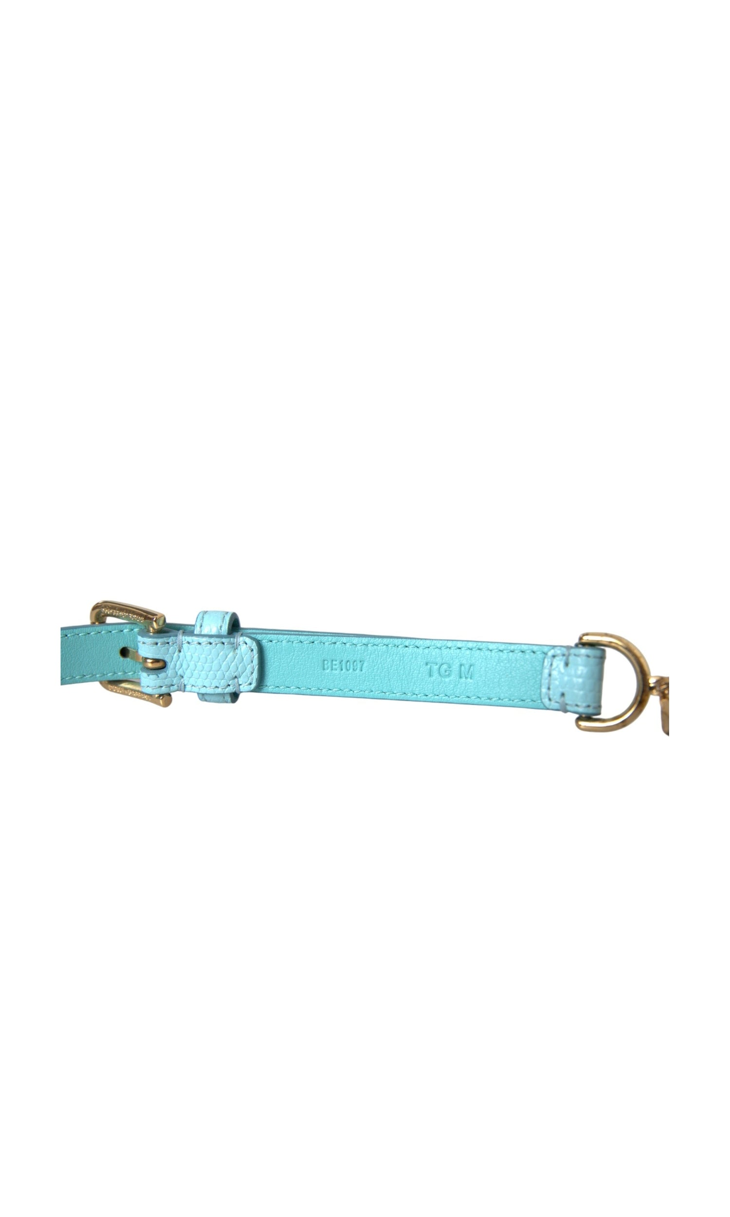 Dolce & Gabbana Light Leather Crystal Chain Waist Blue Belt Glam Steals