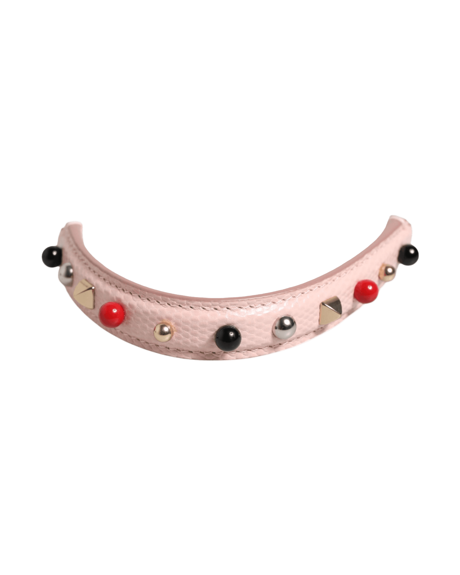 Dolce & Gabbana Light Pink Leather Embellished Bag Handle Shoulder Strap Glam Steals