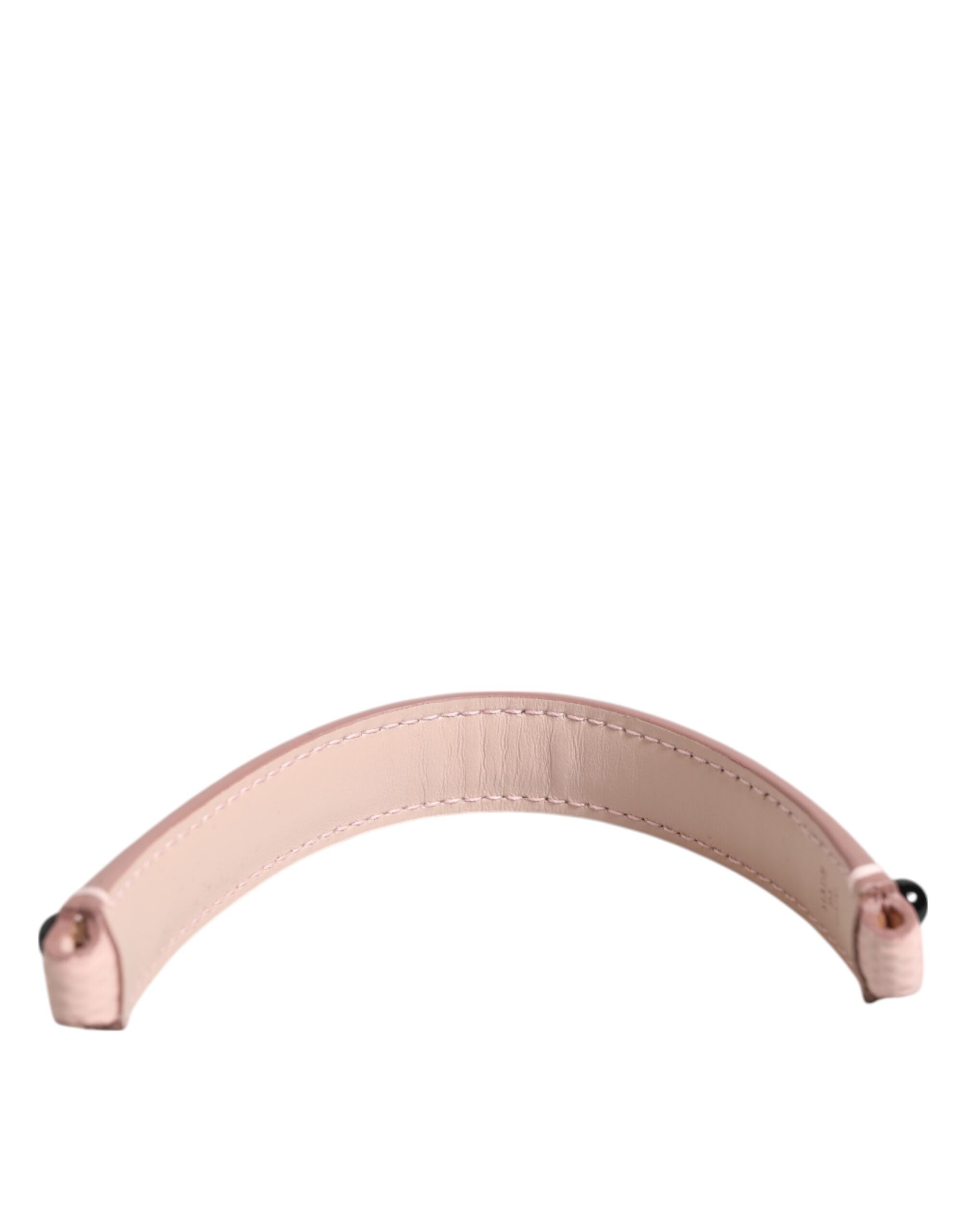 Dolce & Gabbana Light Pink Leather Embellished Bag Handle Shoulder Strap Glam Steals
