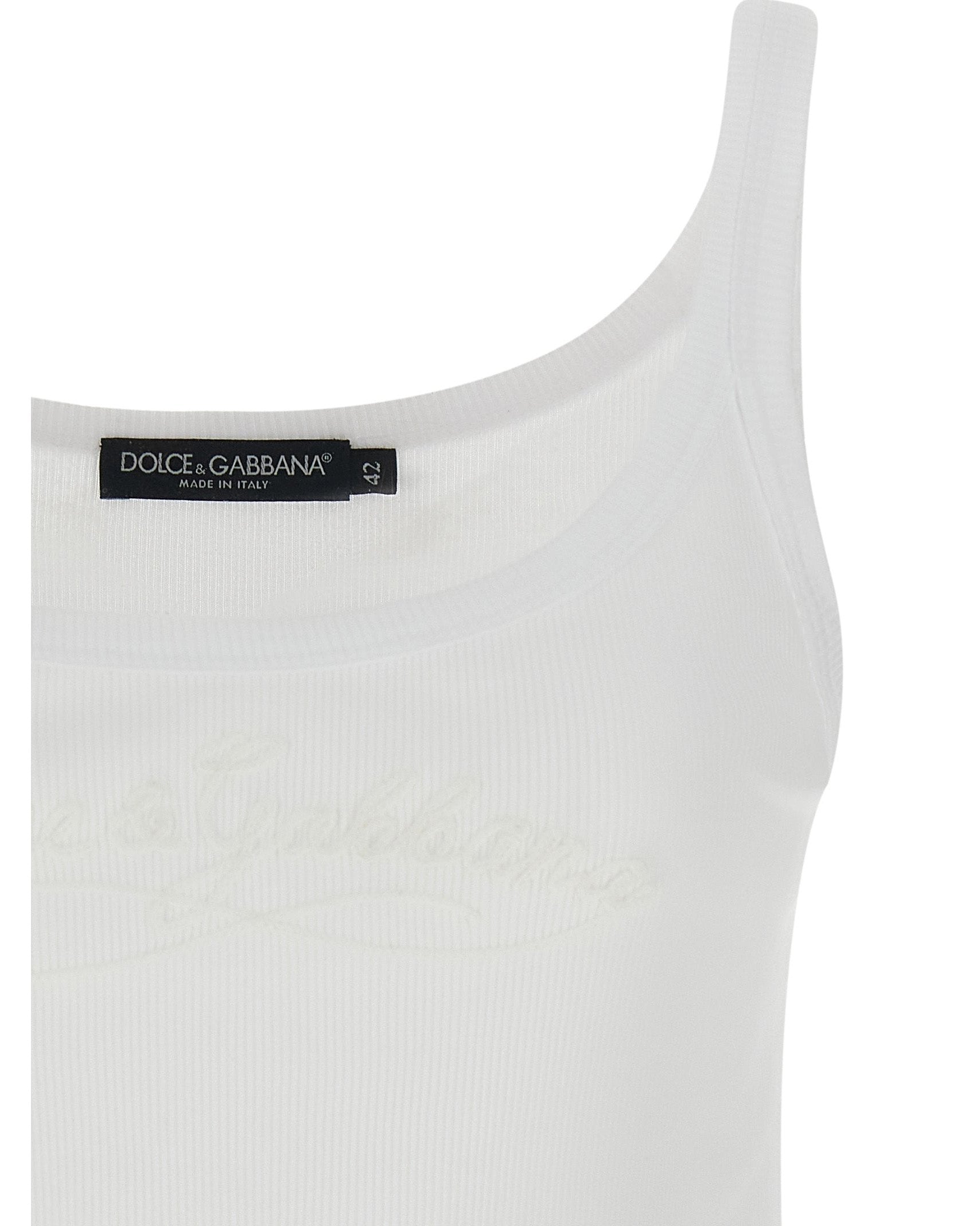 Dolce & Gabbana Logo Embroidery Tank Top Glam Steals