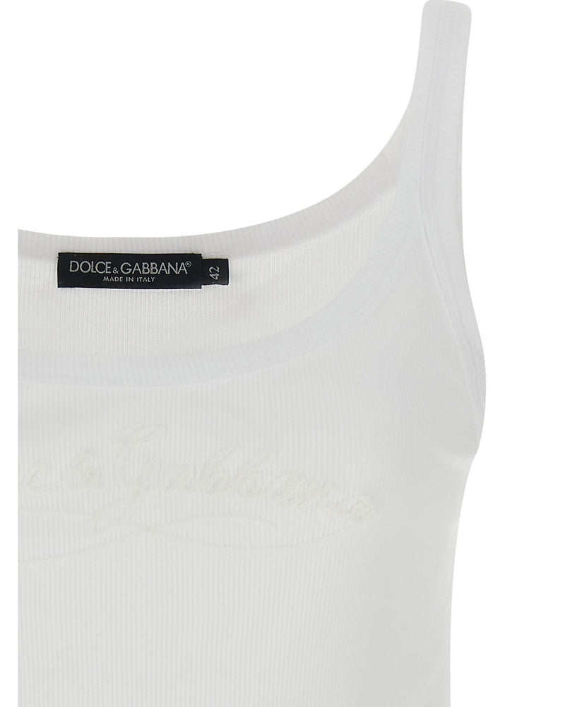 Dolce & Gabbana Logo Embroidery Tank Top Glam Steals