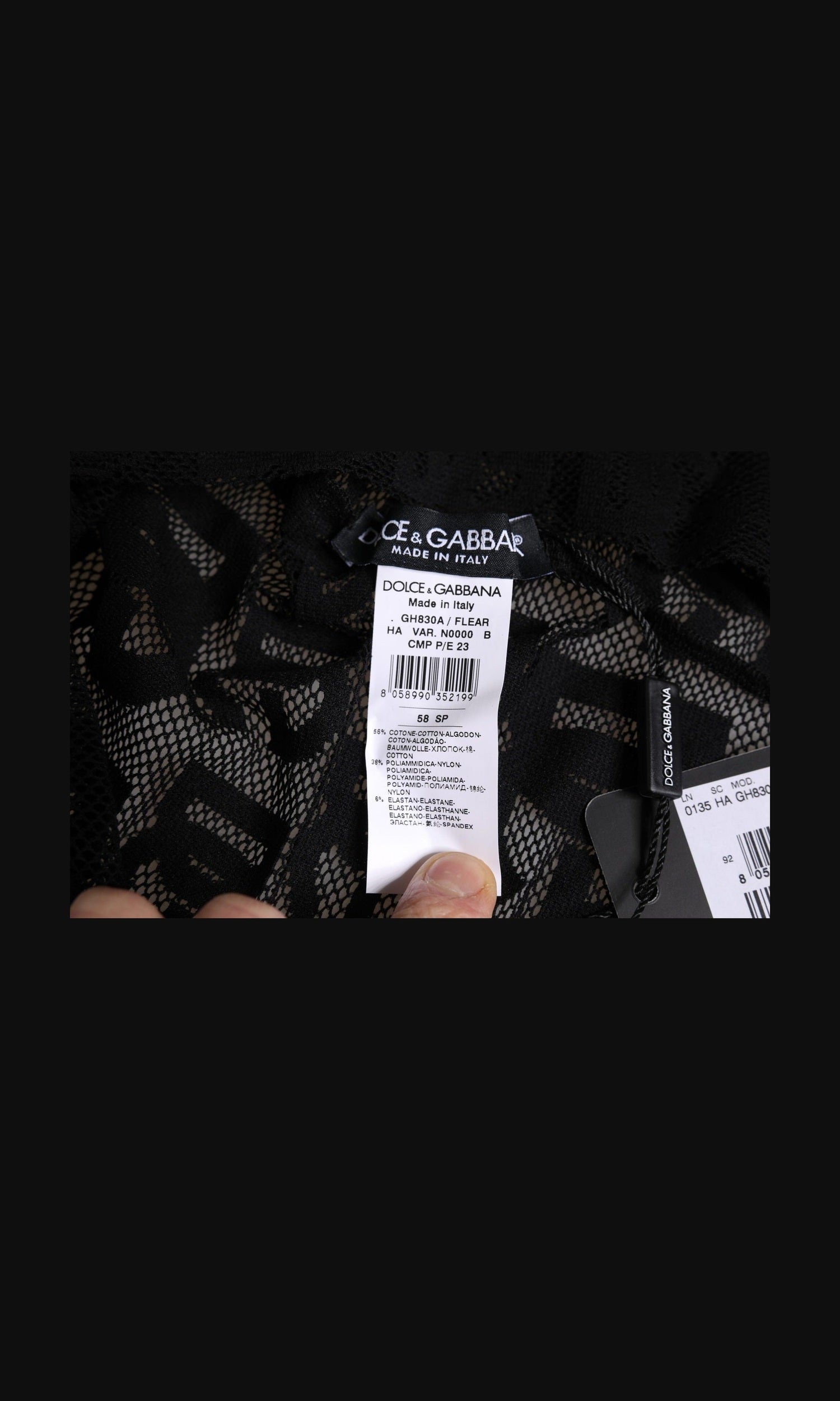 Dolce & Gabbana Logo Mesh Whole Head Wrap Black Hat Glam Steals