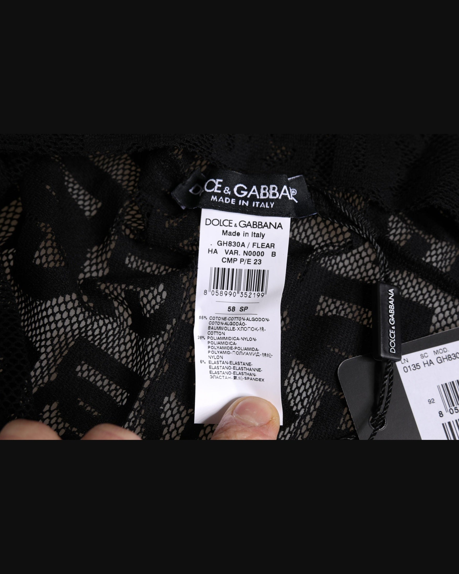 Dolce & Gabbana Logo Mesh Whole Head Wrap Black Hat Glam Steals