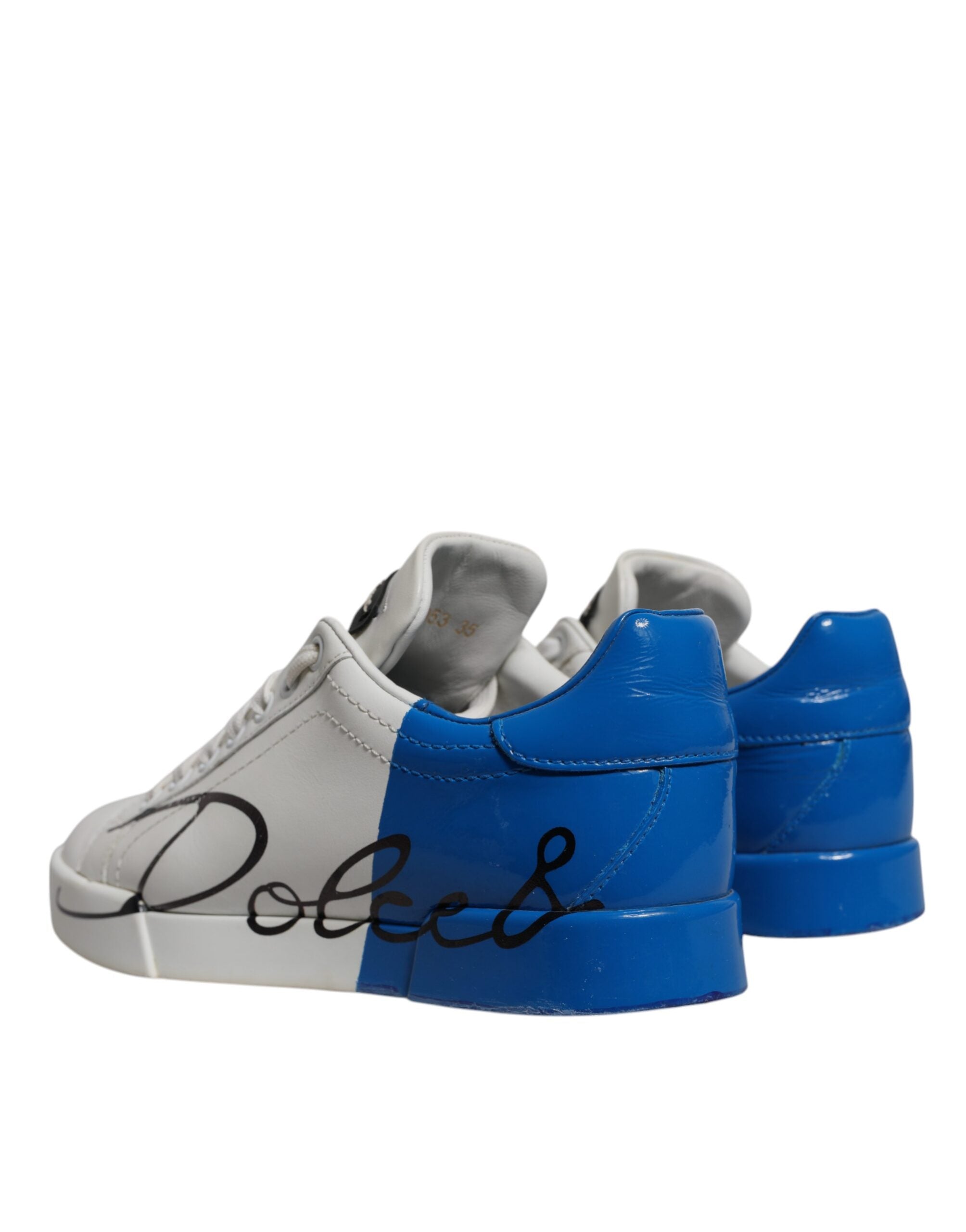 Dolce & Gabbana Logo Portofino Sneakers Blue Shoes Glam Steals
