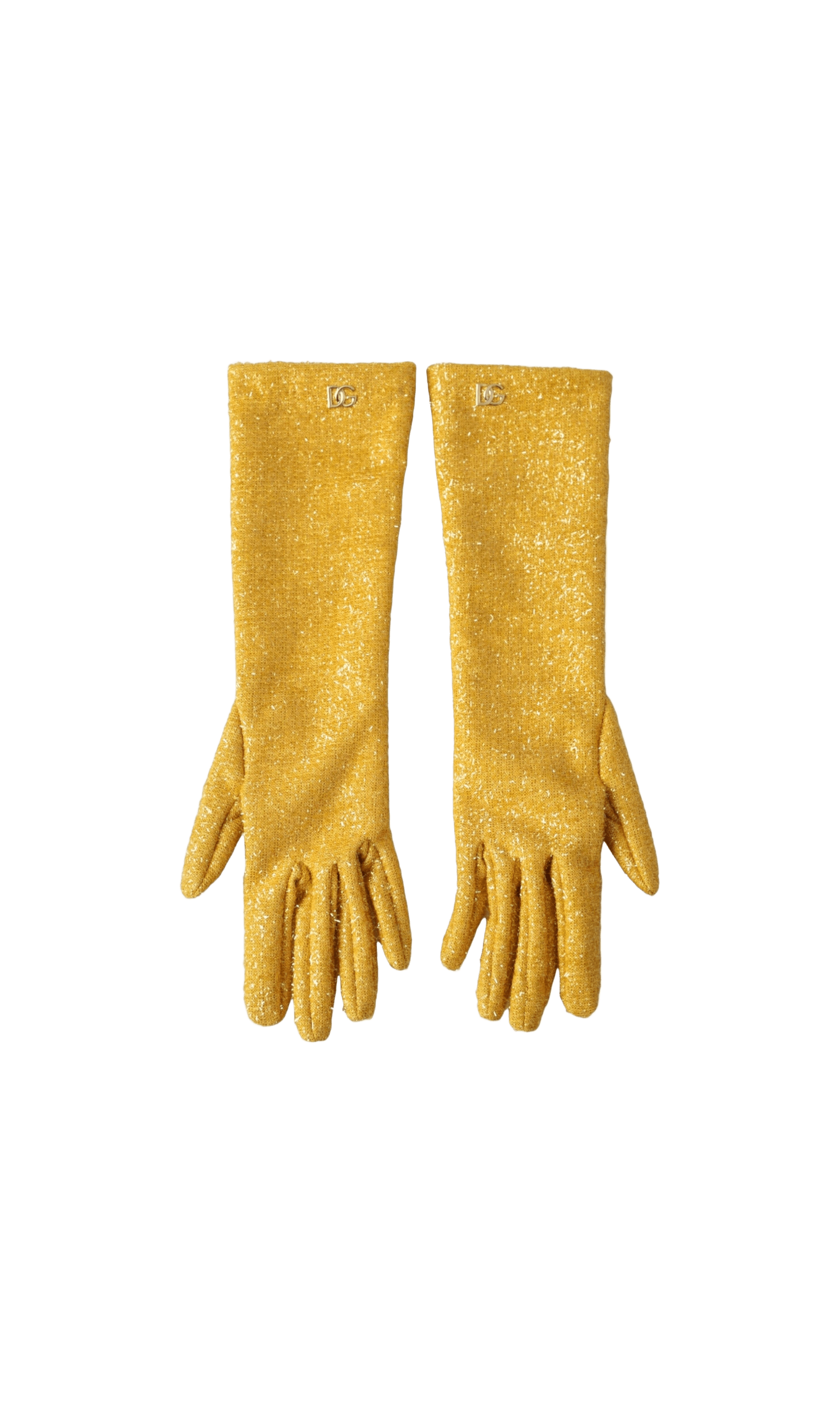 Dolce & Gabbana Lurex Fantasia Mid Arm Length Gold Gloves Glam Steals