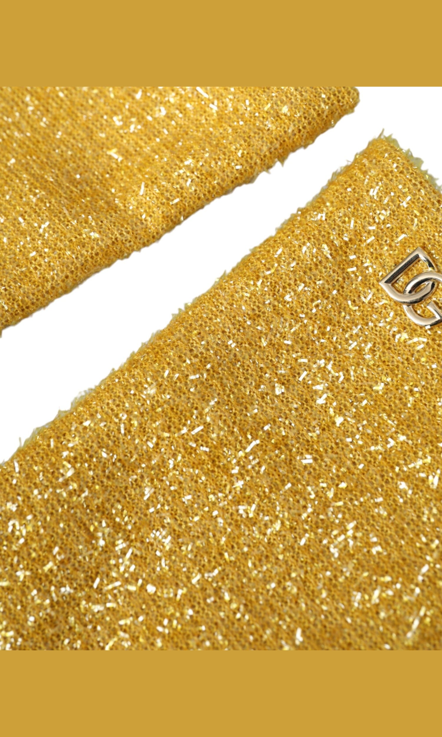 Dolce & Gabbana Lurex Fantasia Mid Arm Length Gold Gloves Glam Steals