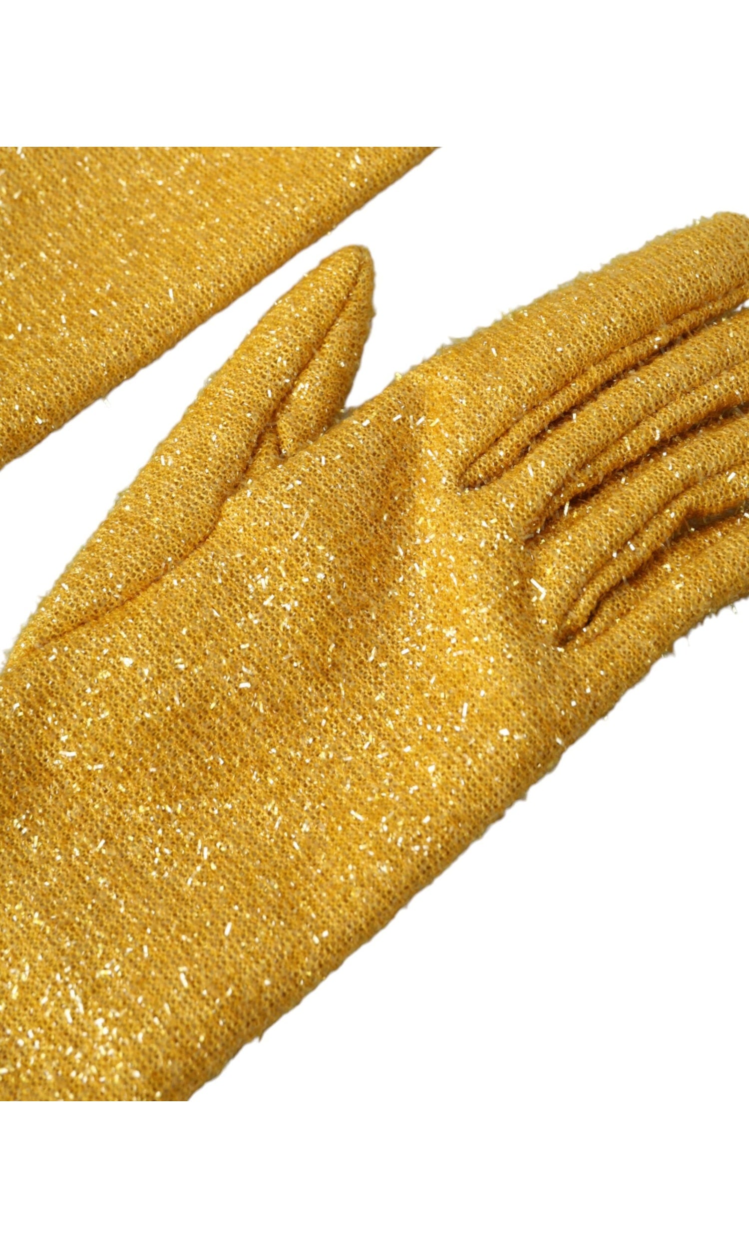 Dolce & Gabbana Lurex Fantasia Mid Arm Length Gold Gloves Glam Steals