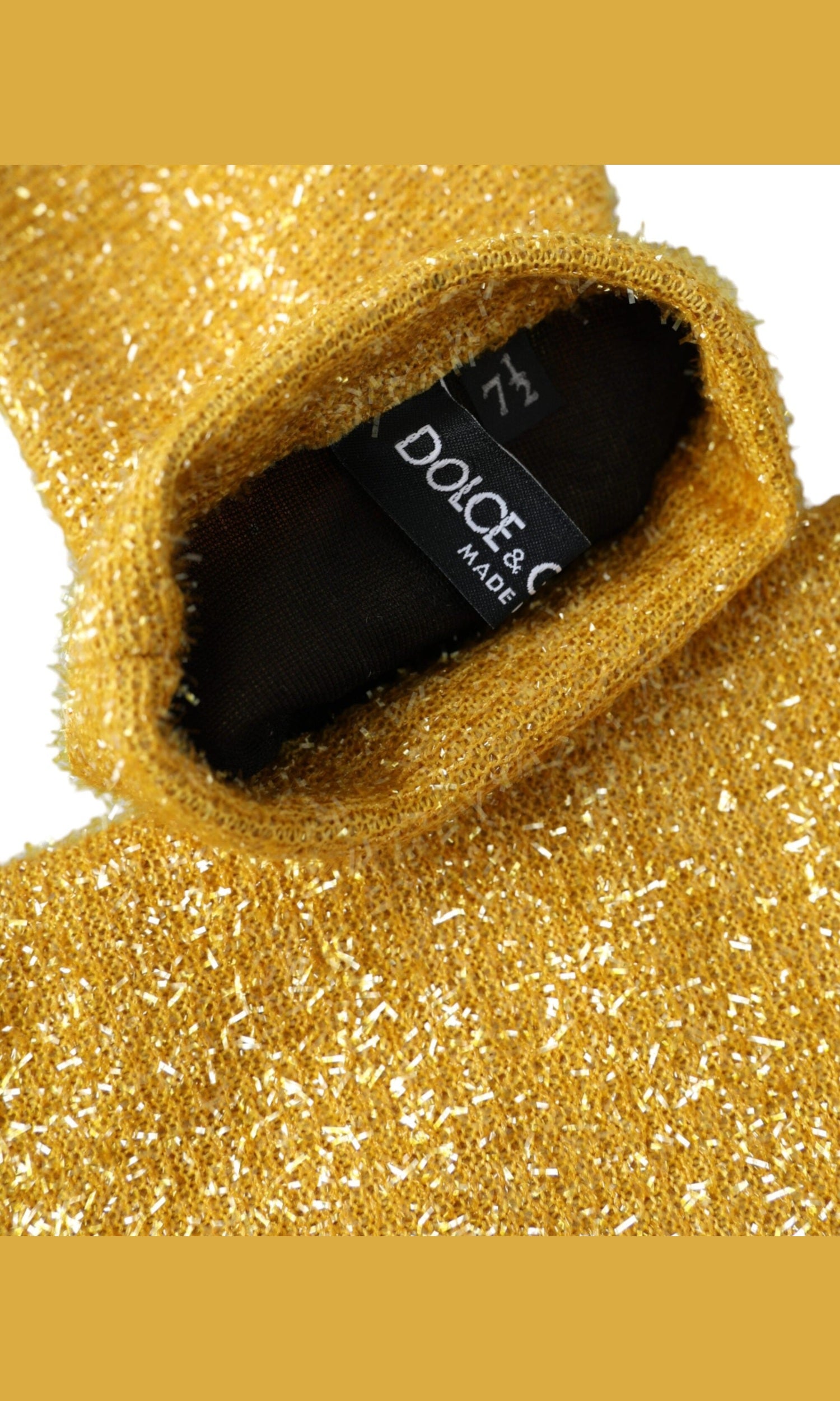 Dolce & Gabbana Lurex Fantasia Mid Arm Length Gold Gloves Glam Steals