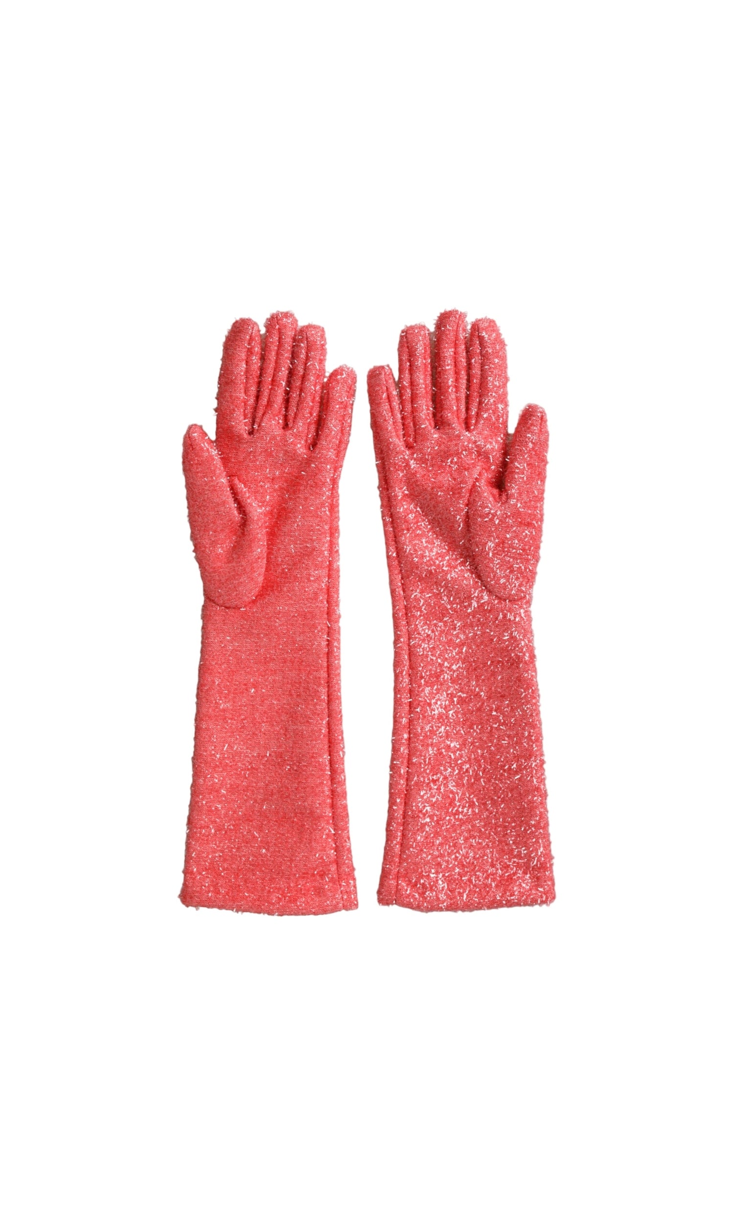 Dolce & Gabbana Lurex Fantasia Mid Arm Length Pink Gloves Glam Steals