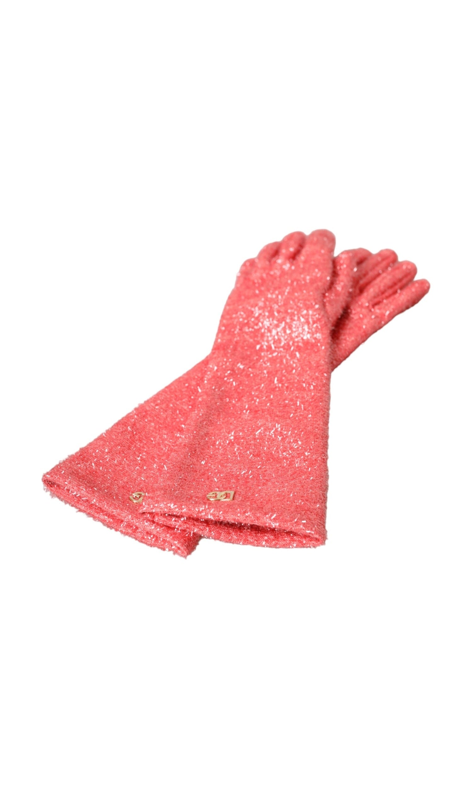 Dolce & Gabbana Lurex Fantasia Mid Arm Length Pink Gloves Glam Steals