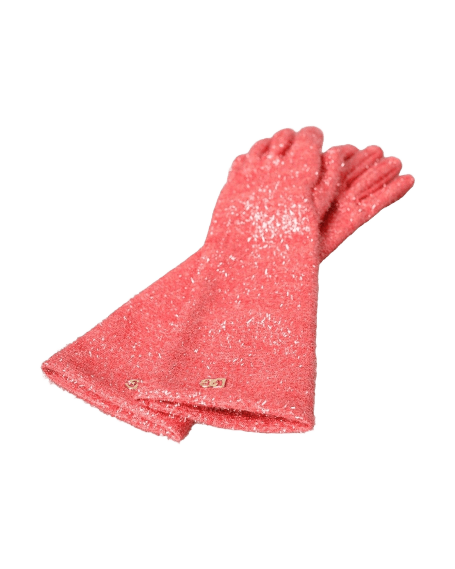 Dolce & Gabbana Lurex Fantasia Mid Arm Length Pink Gloves Glam Steals