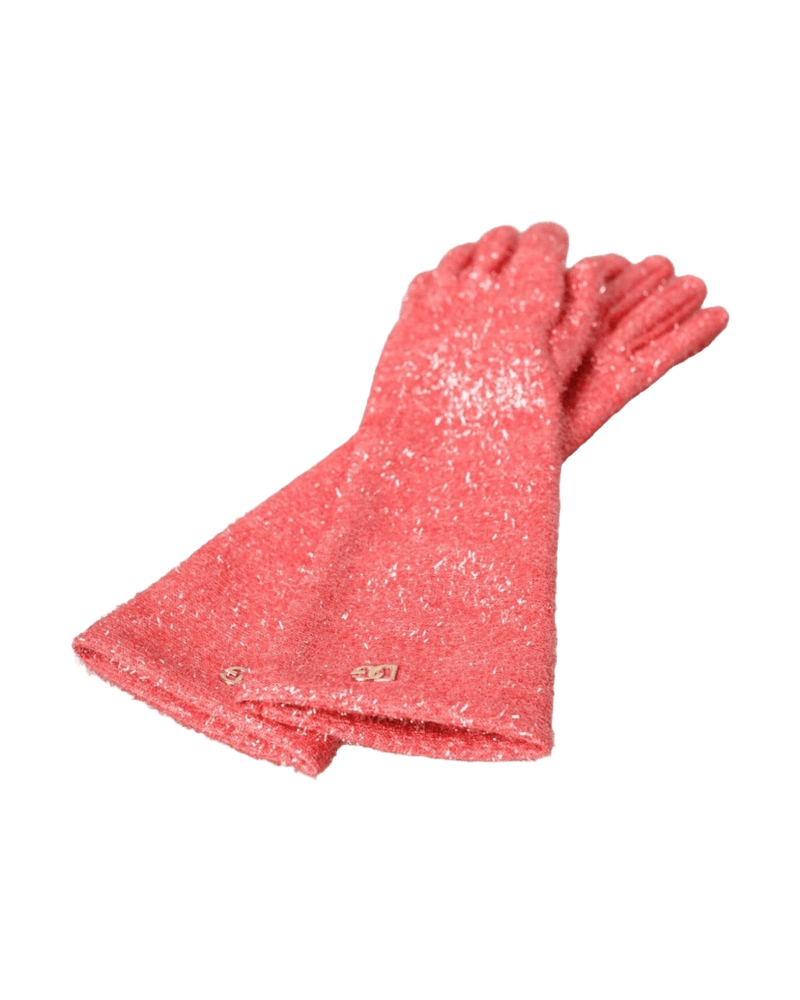 Dolce & Gabbana Lurex Fantasia Mid Arm Length Pink Gloves Glam Steals