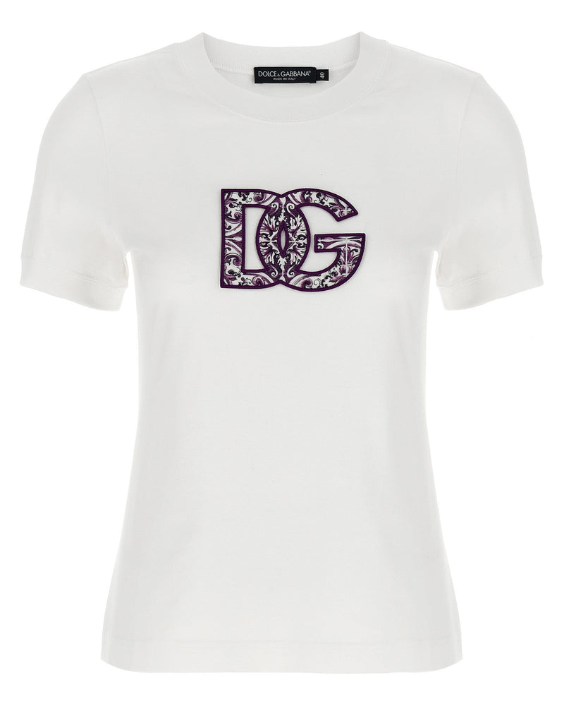 Dolce & Gabbana Maiolica Logo Patch T-shirt Glam Steals