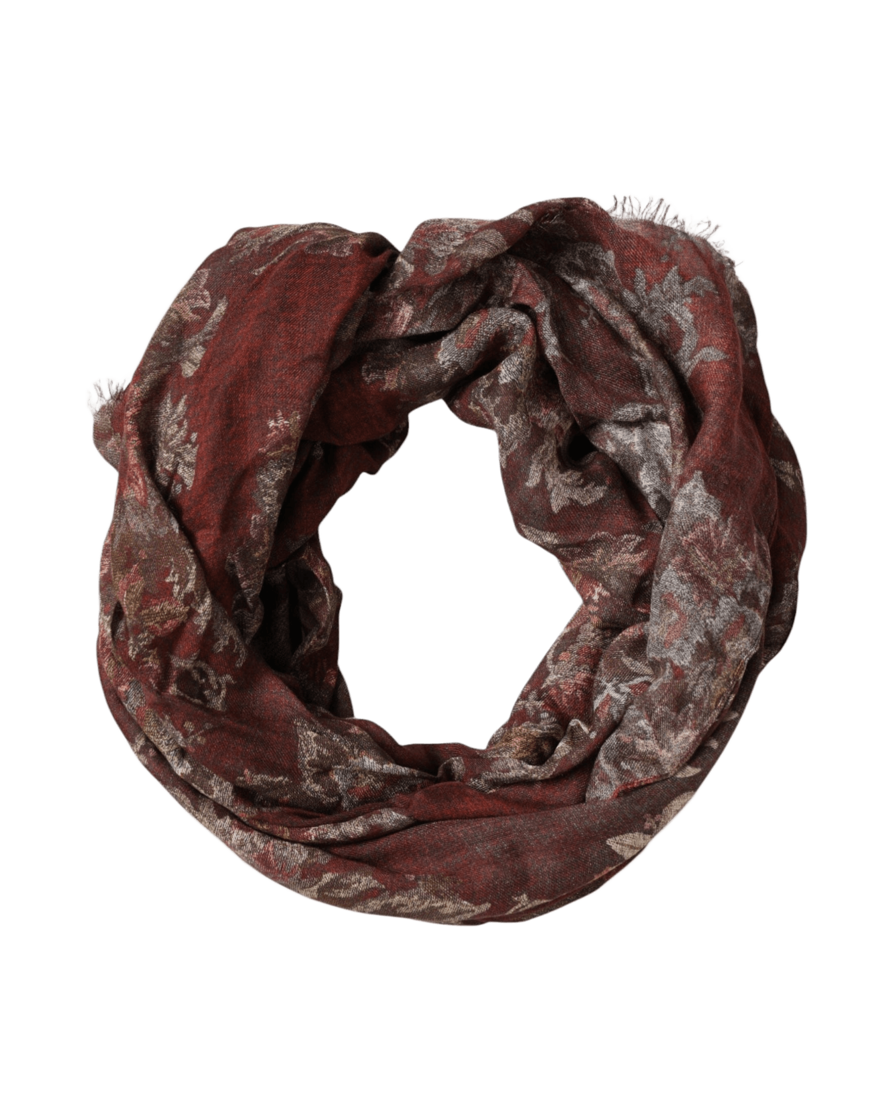 Dolce & Gabbana Maroon Floral Neck Warmer Foulard Scarf Glam Steals