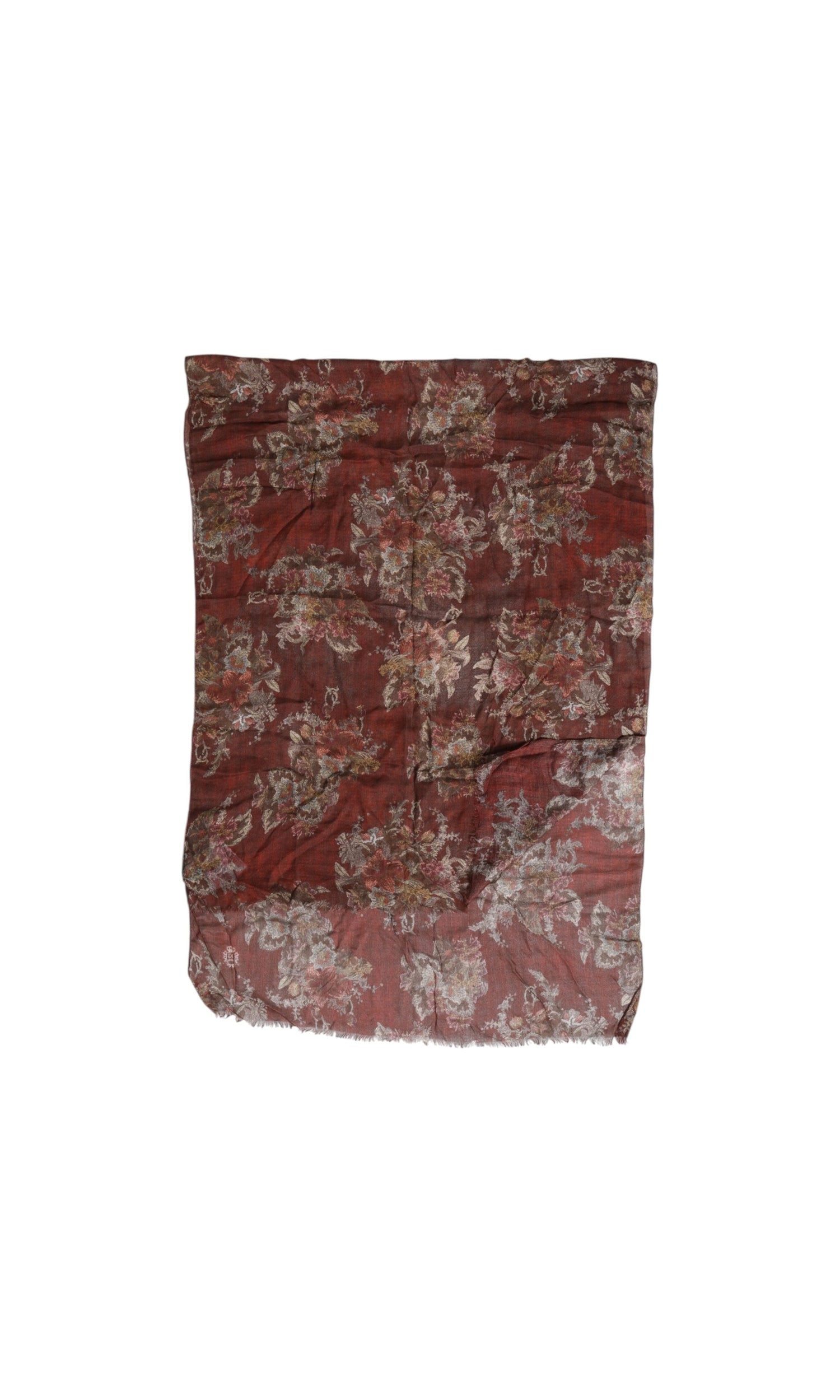 Dolce & Gabbana Maroon Floral Neck Warmer Foulard Scarf Glam Steals