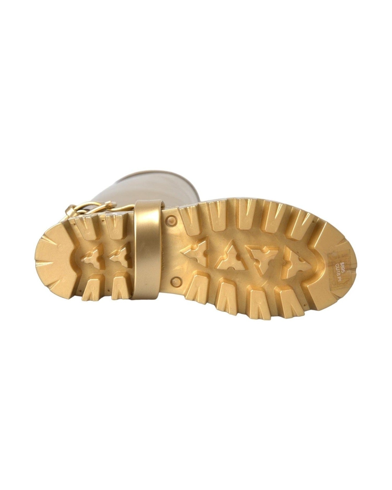 Dolce & Gabbana Metallic Gold Rubber Pvc Rain Boots Shoes Glam Steals