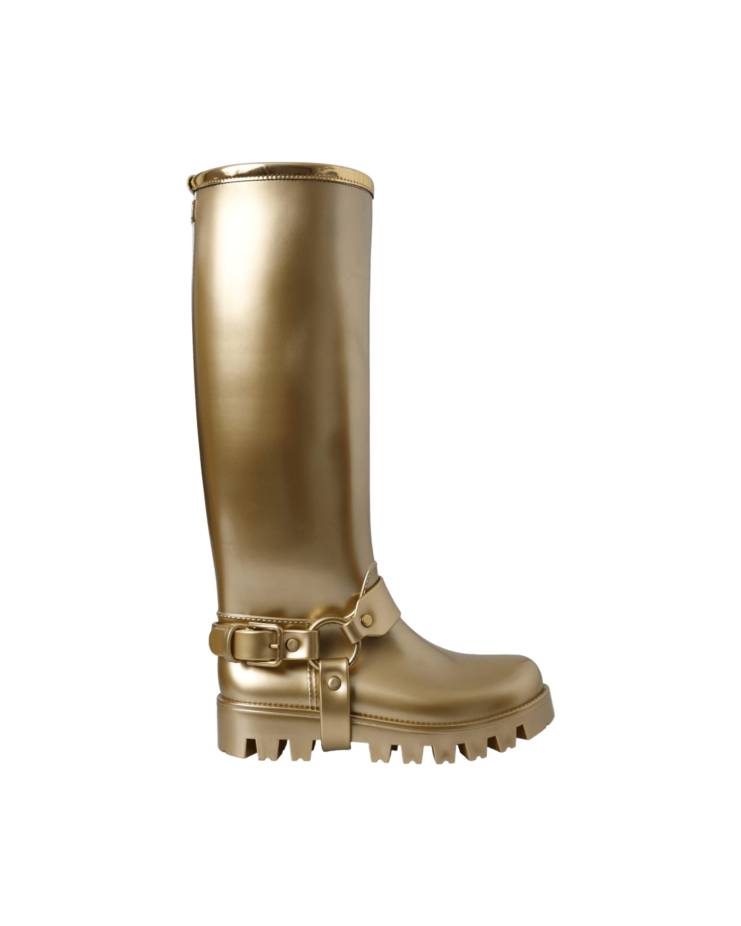 Dolce & Gabbana Metallic Gold Rubber Pvc Rain Boots Shoes Glam Steals