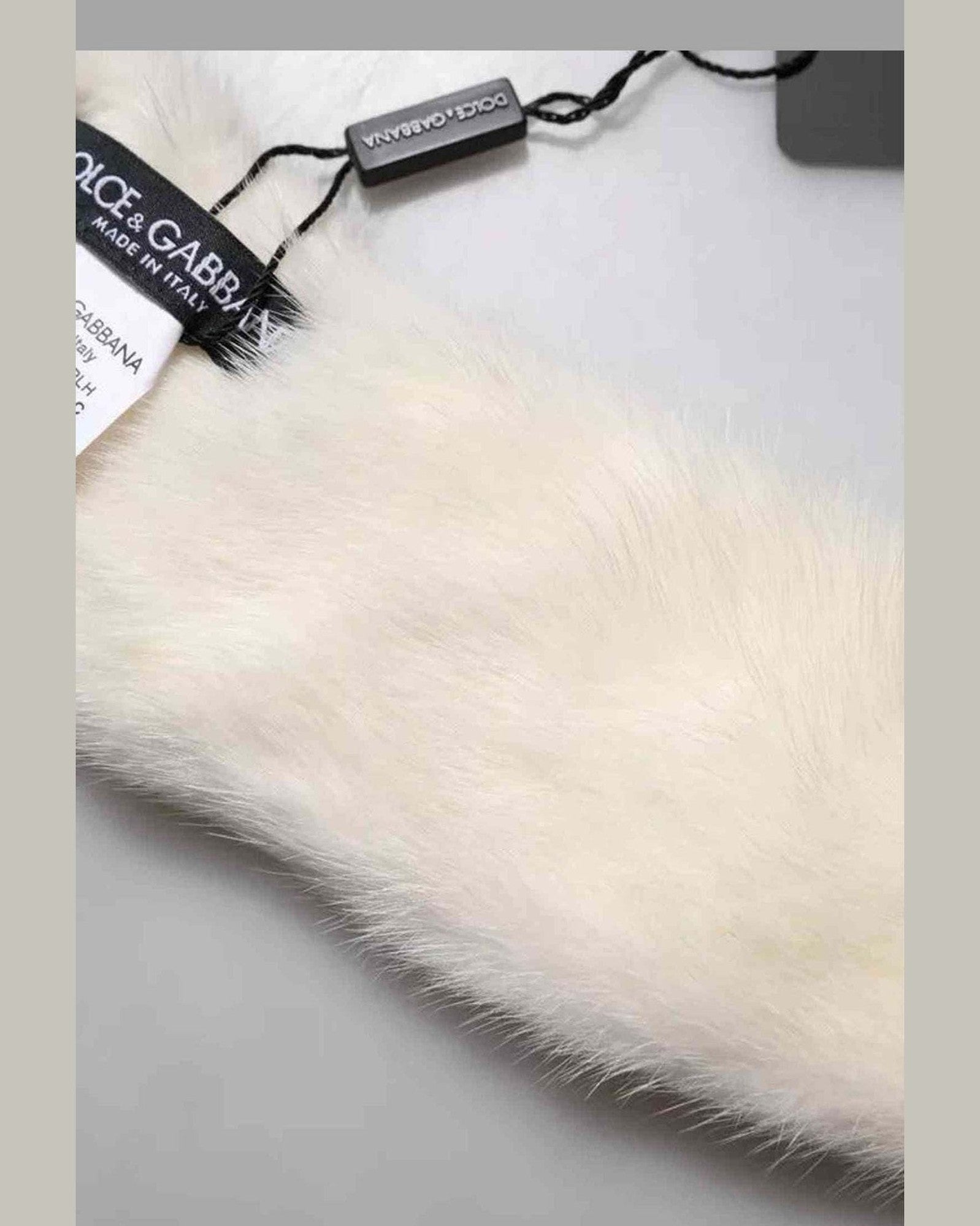 Dolce & Gabbana Mink Fur Collar Women Neck Wrap White Scarf Glam Steals