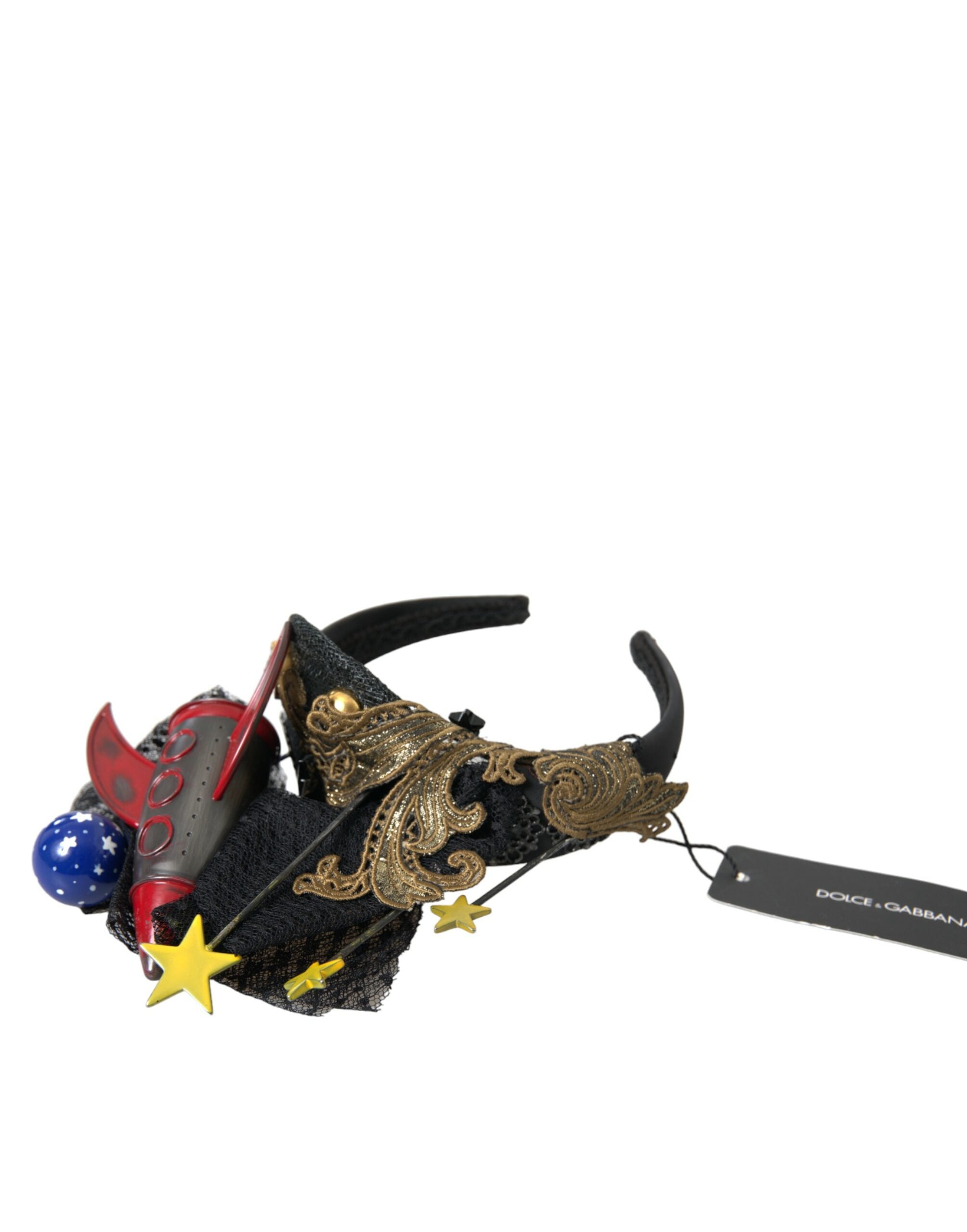 Dolce & Gabbana Missile Rocket Crystal Stars Headband Multicolor Diadem Glam Steals