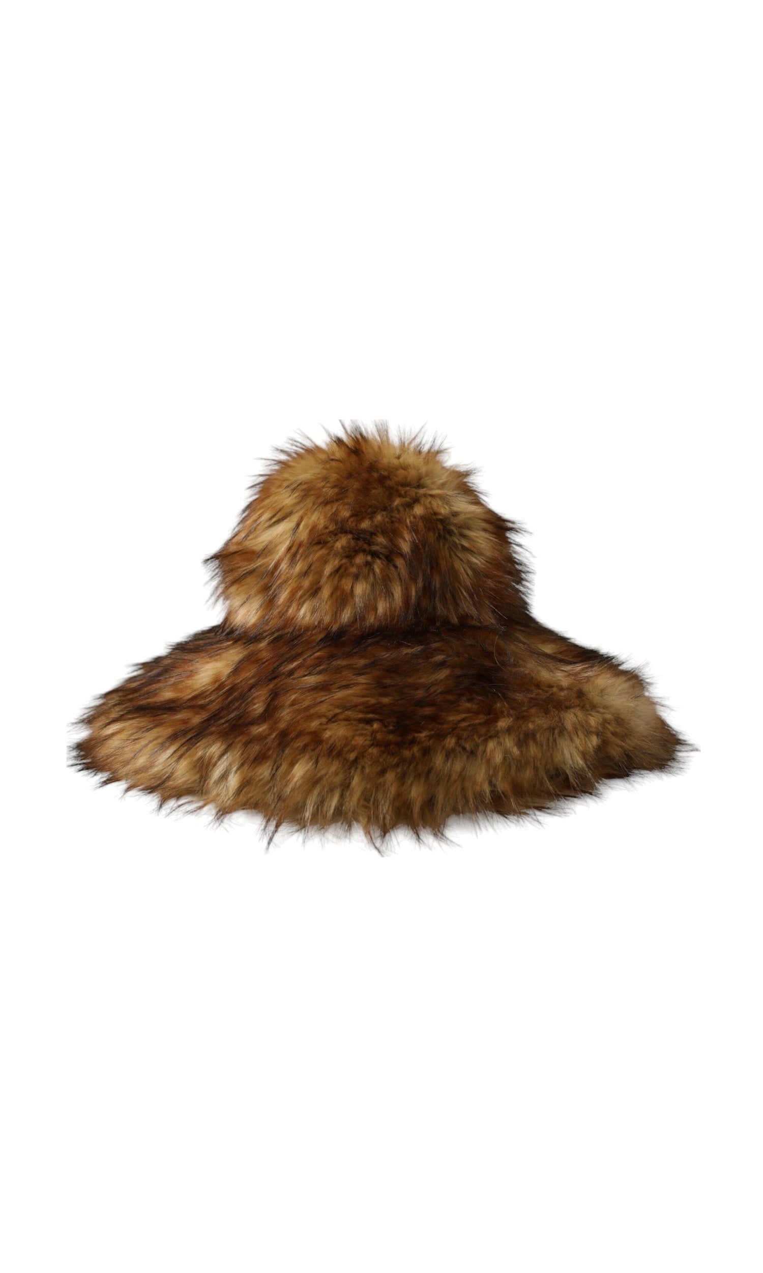 Dolce & Gabbana Modacrylic Faux Fur Bucket Brown Hat Glam Steals
