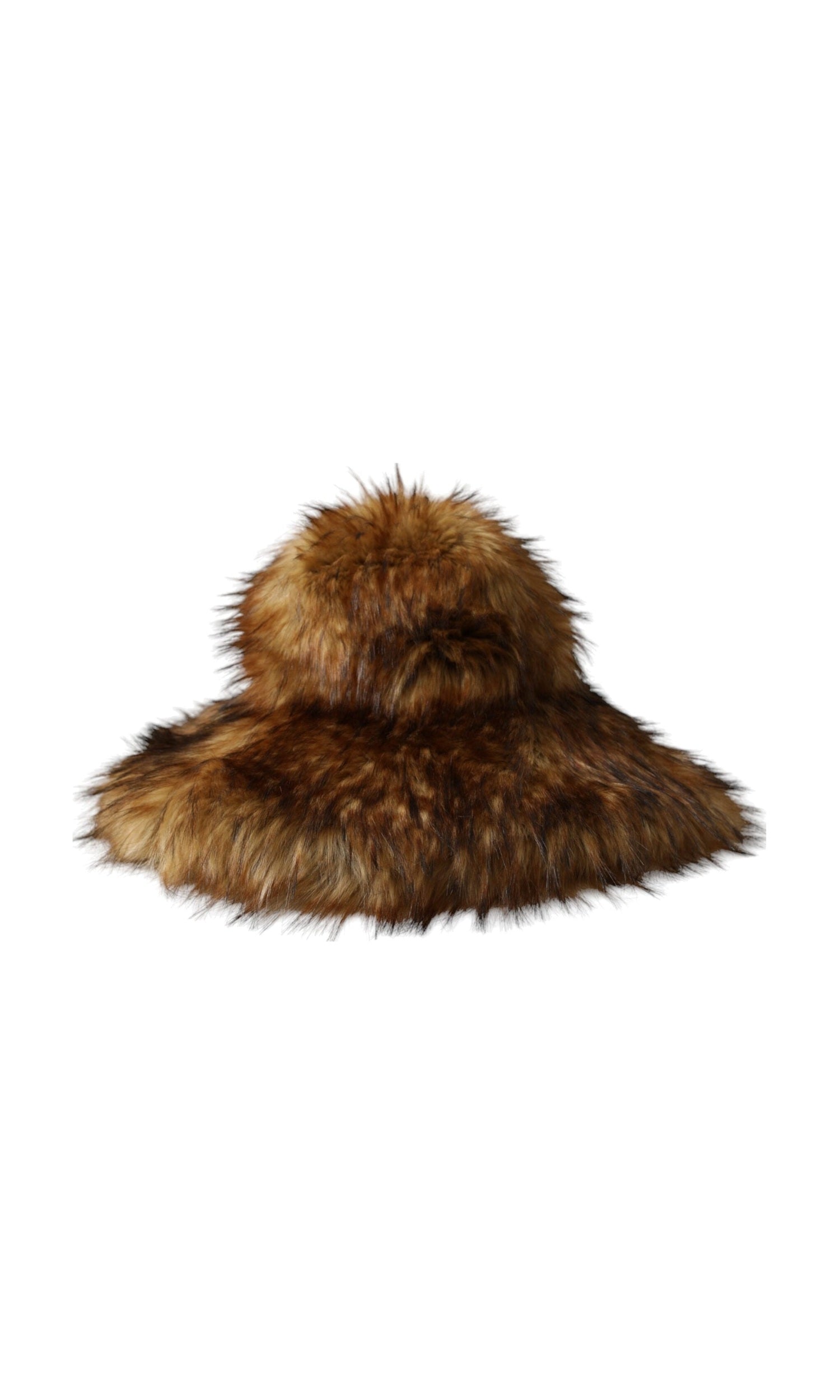 Dolce & Gabbana Modacrylic Faux Fur Bucket Brown Hat Glam Steals