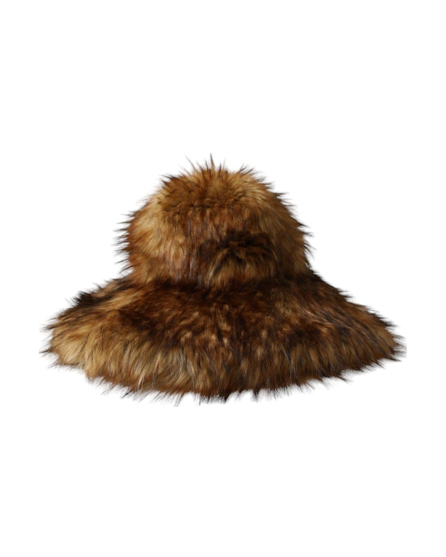 Dolce & Gabbana Modacrylic Faux Fur Bucket Brown Hat Glam Steals