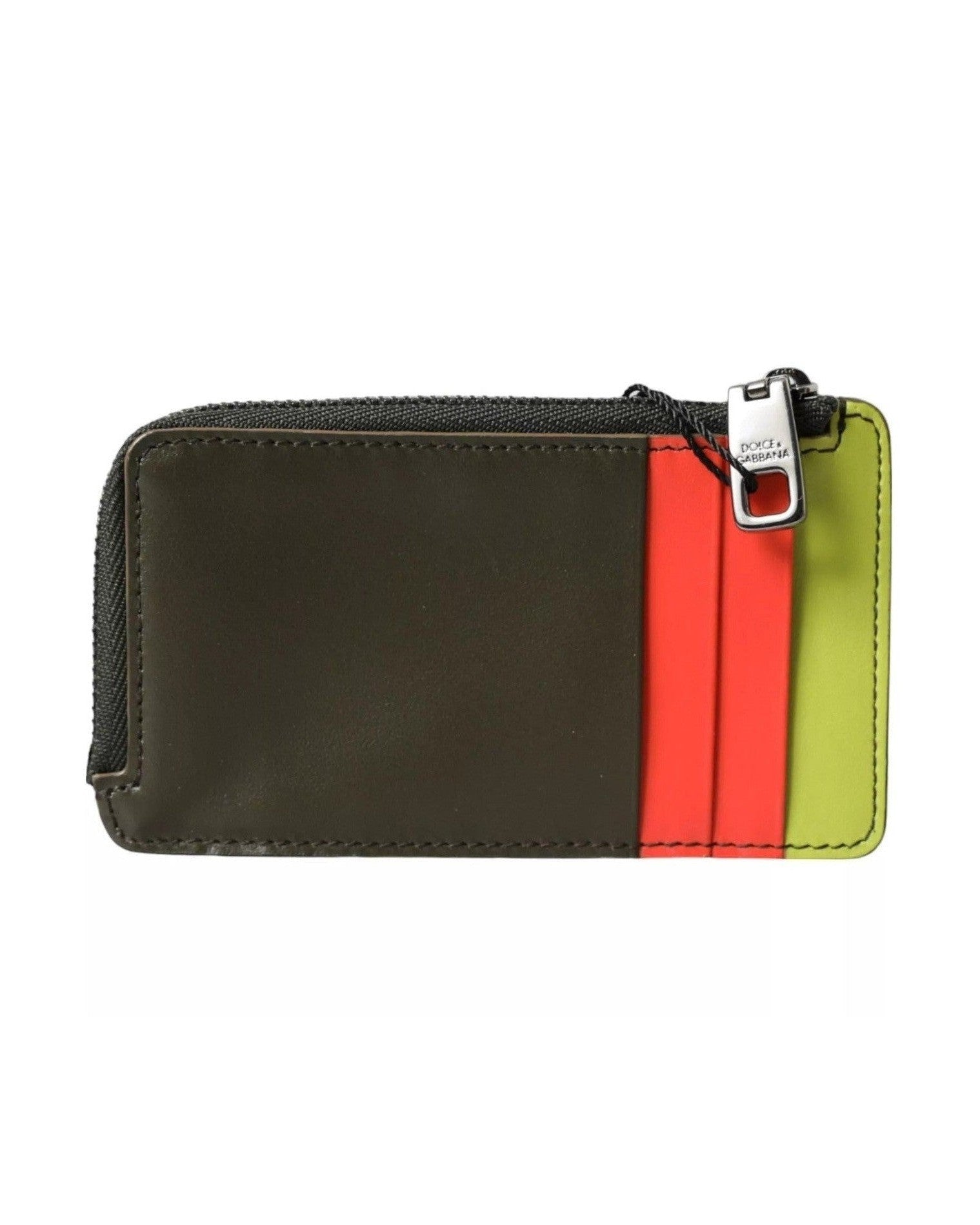 Dolce & Gabbana Multicolor Calfskin Leather Logo Card Holder Women Wallet Glam Steals