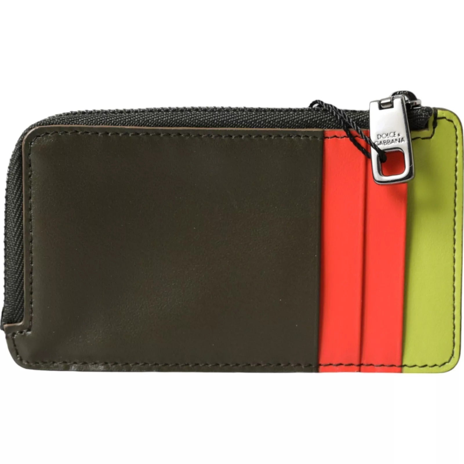 Dolce & Gabbana Multicolor Calfskin Leather Logo Card Holder Women Wallet Glam Steals