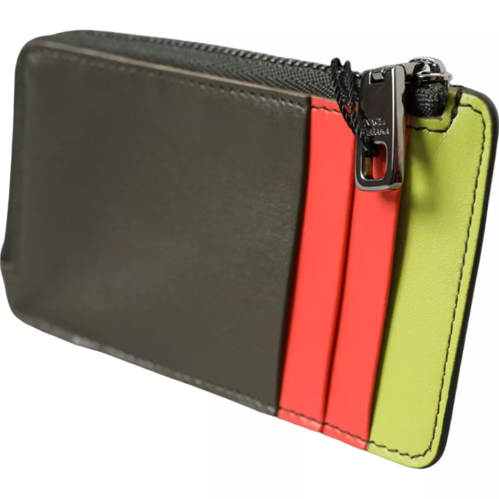 Dolce & Gabbana Multicolor Calfskin Leather Logo Card Holder Women Wallet Glam Steals