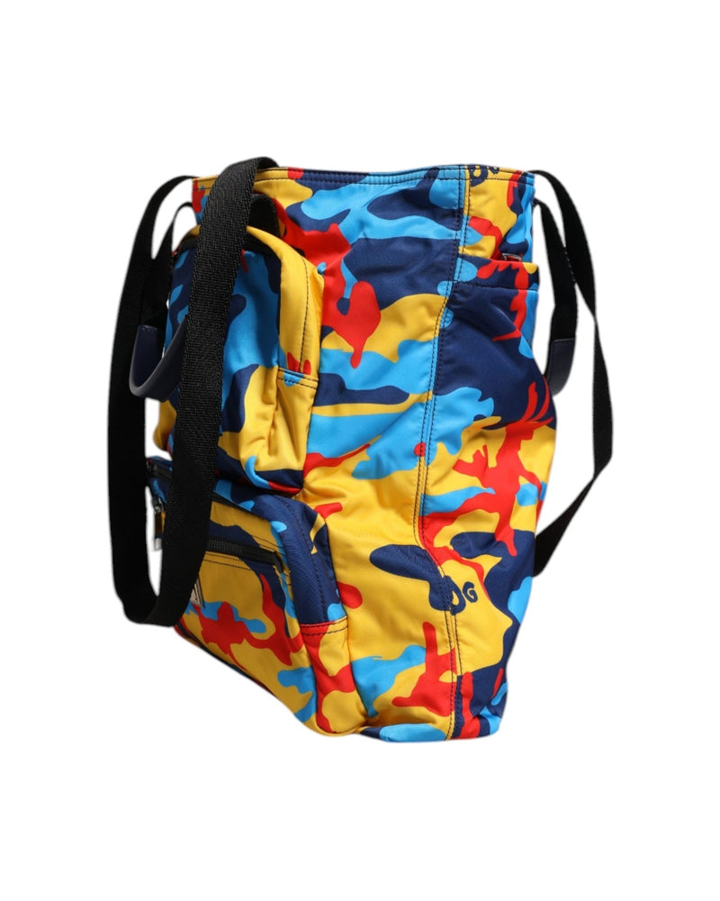 Dolce & Gabbana Camouflage Nylon Shopping Tote Multicolor Bag Glam Steals