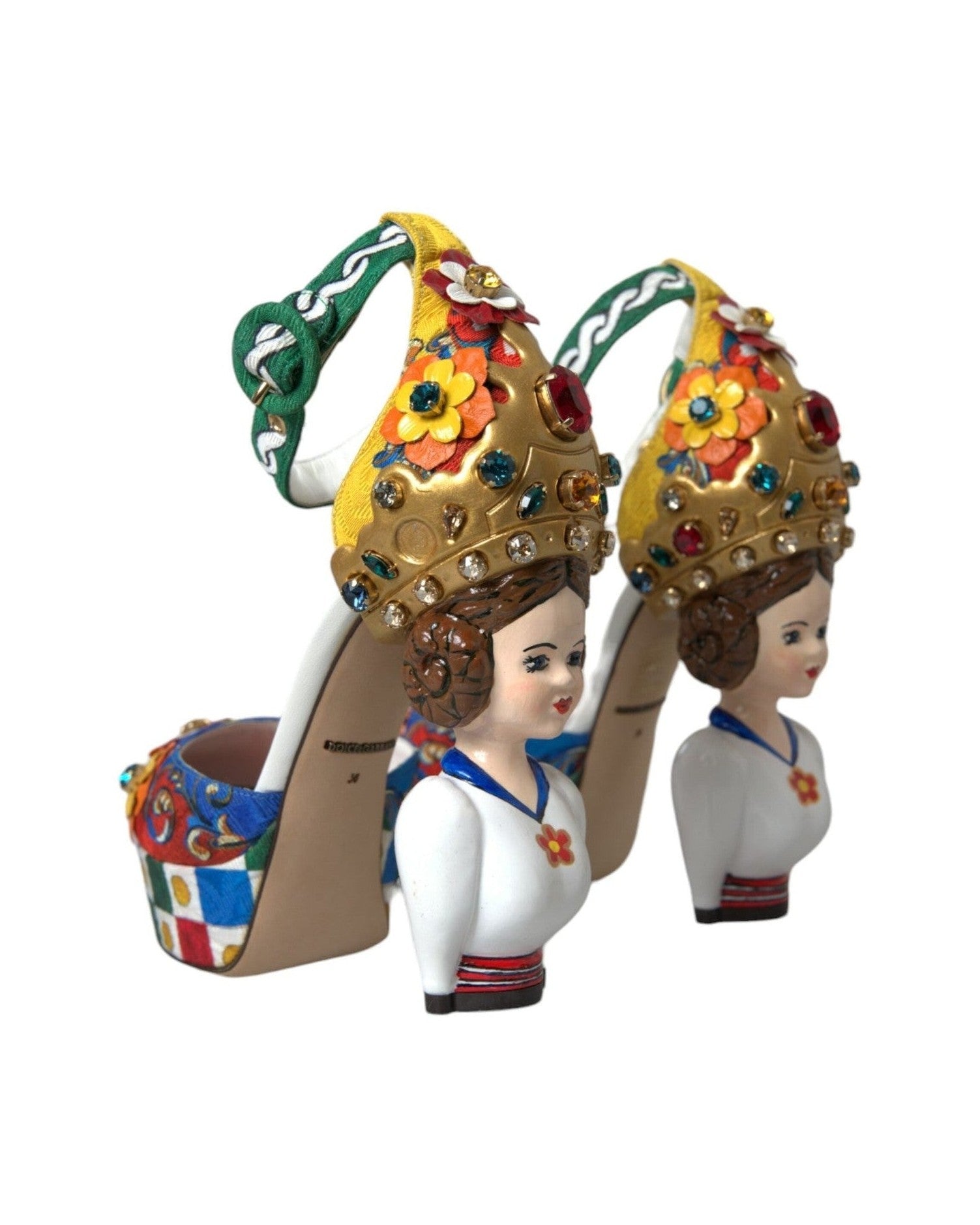 Dolce & Gabbana Multicolor Carretto Embellished Sandals Shoes Glam Steals