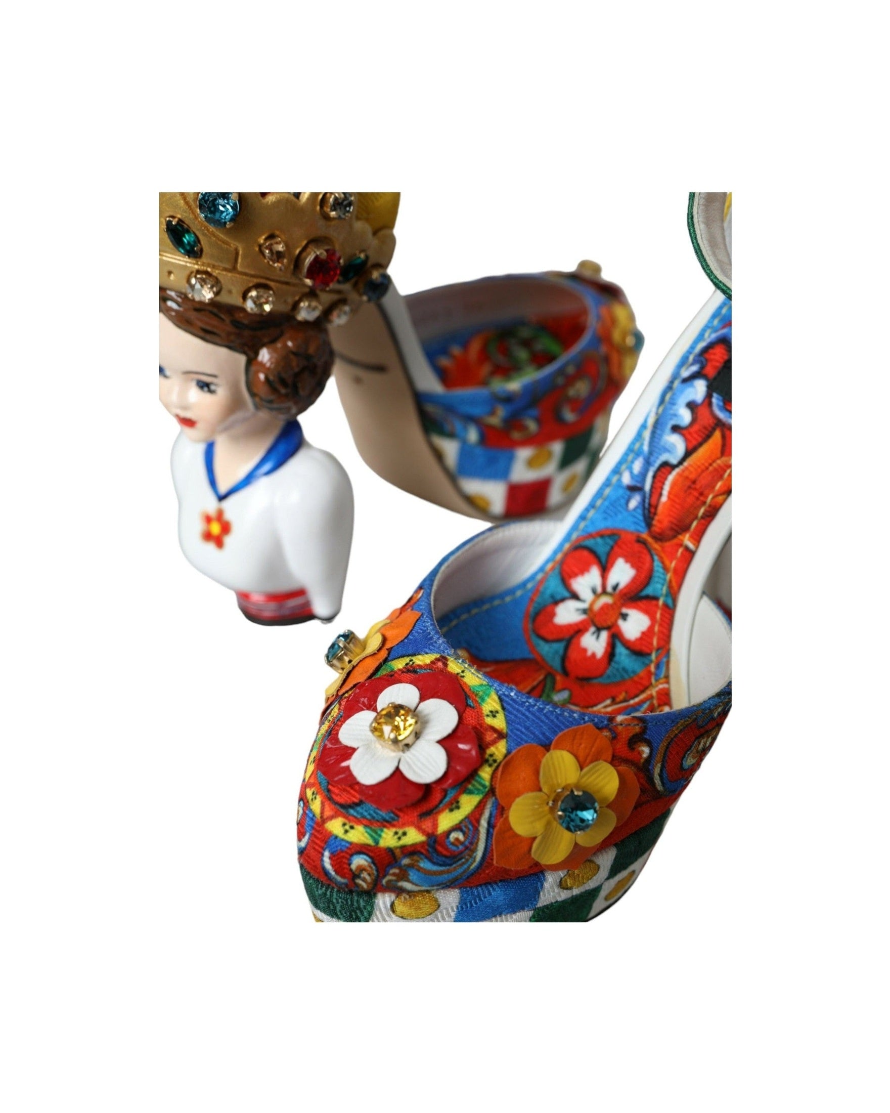 Dolce & Gabbana Multicolor Carretto Embellished Sandals Shoes Glam Steals