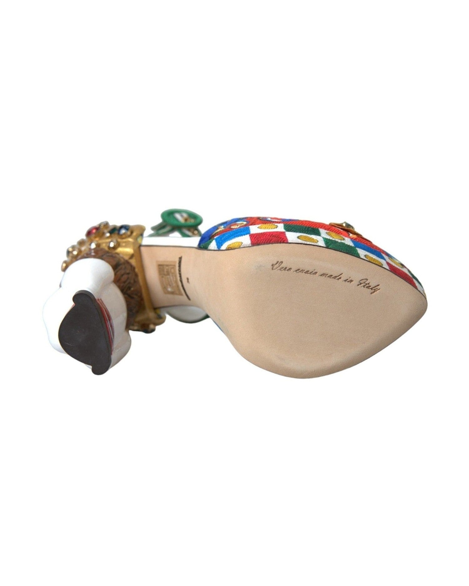 Dolce & Gabbana Multicolor Carretto Embellished Sandals Shoes Glam Steals