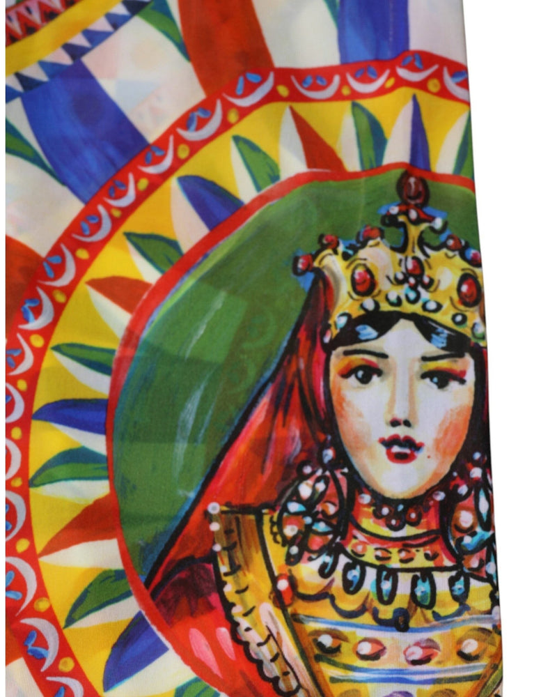 Dolce & Gabbana Multicolor Carretto Leggings High Waist Pant 