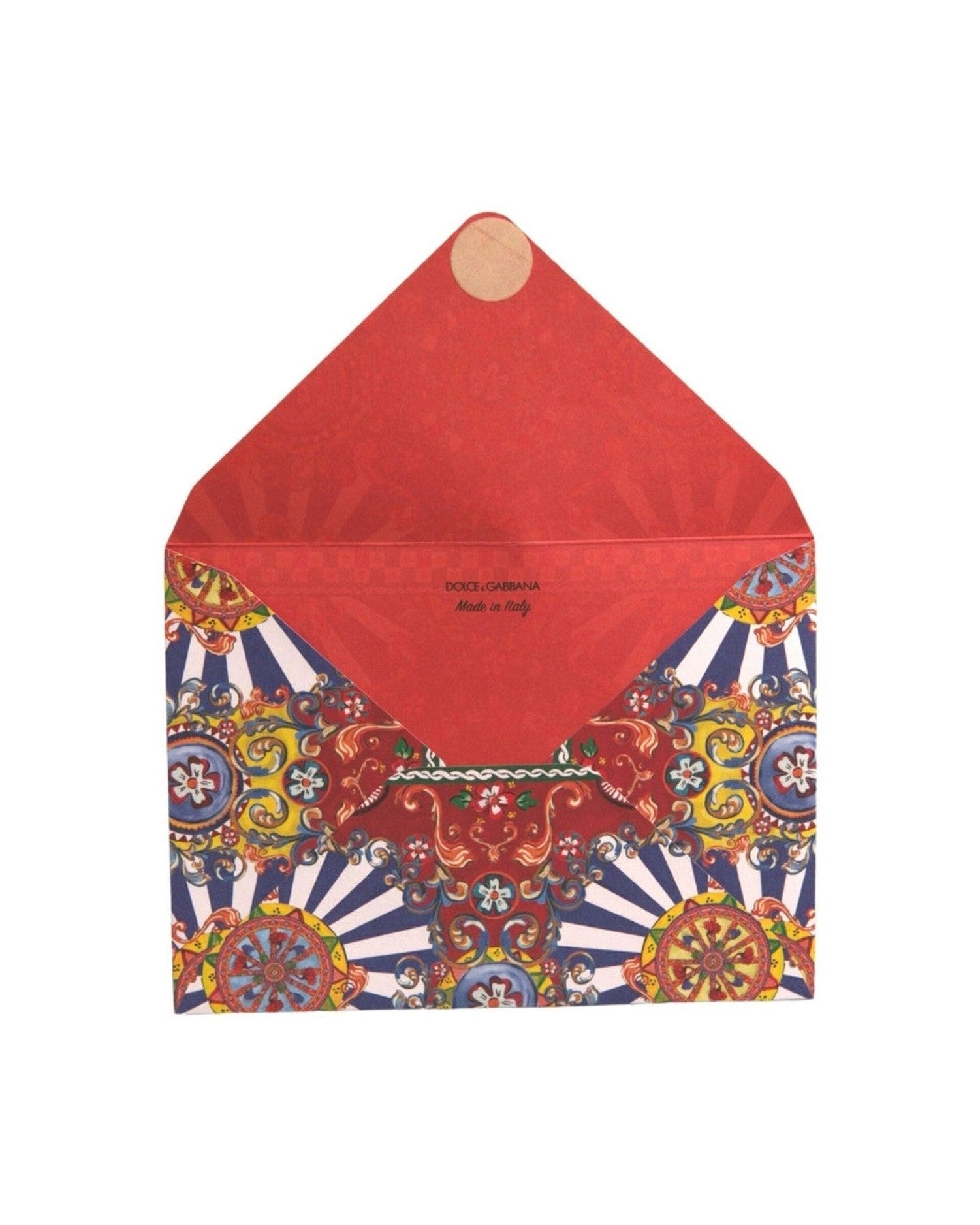 Dolce & Gabbana Carretto Siciliano Envelope Post Card Multicolor Holder Glam Steals