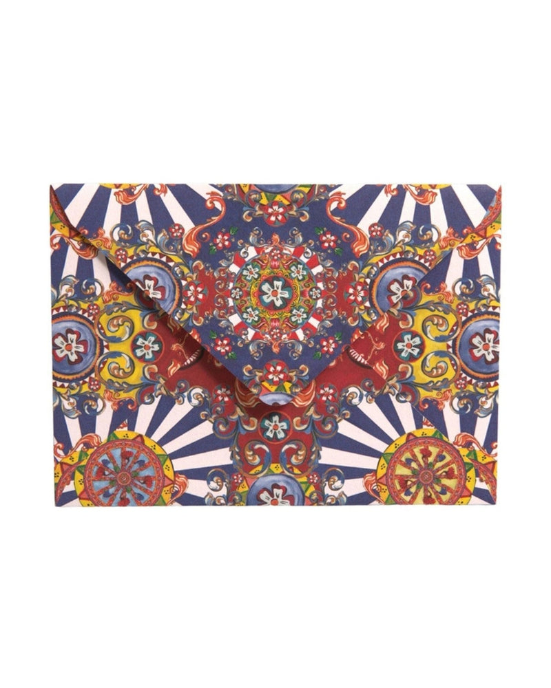 Dolce & Gabbana Carretto Siciliano Envelope Post Card Multicolor Holder Glam Steals