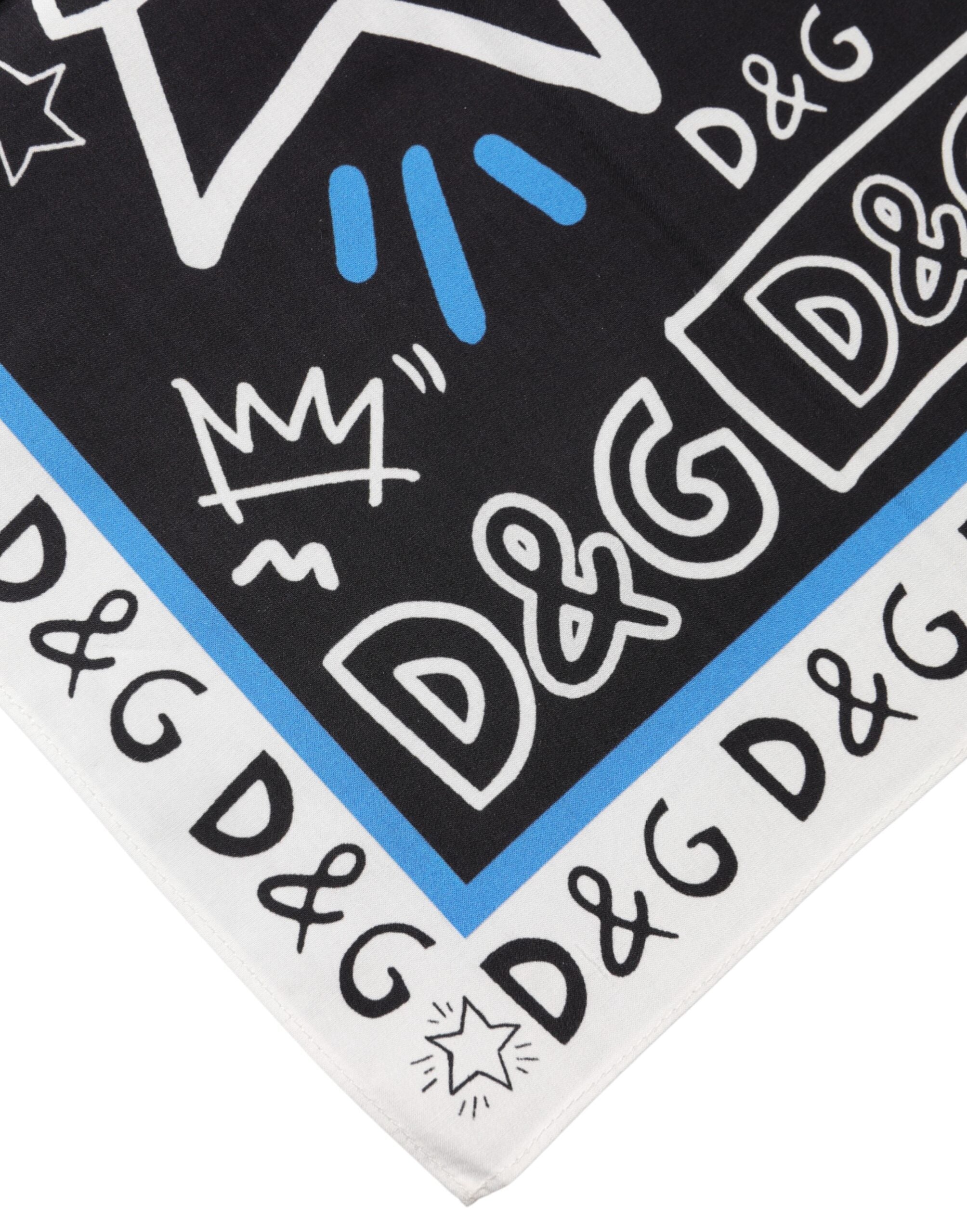 Dolce & Gabbana Multicolor Cotton Graphic Square Foulard Scarf Glam Steals