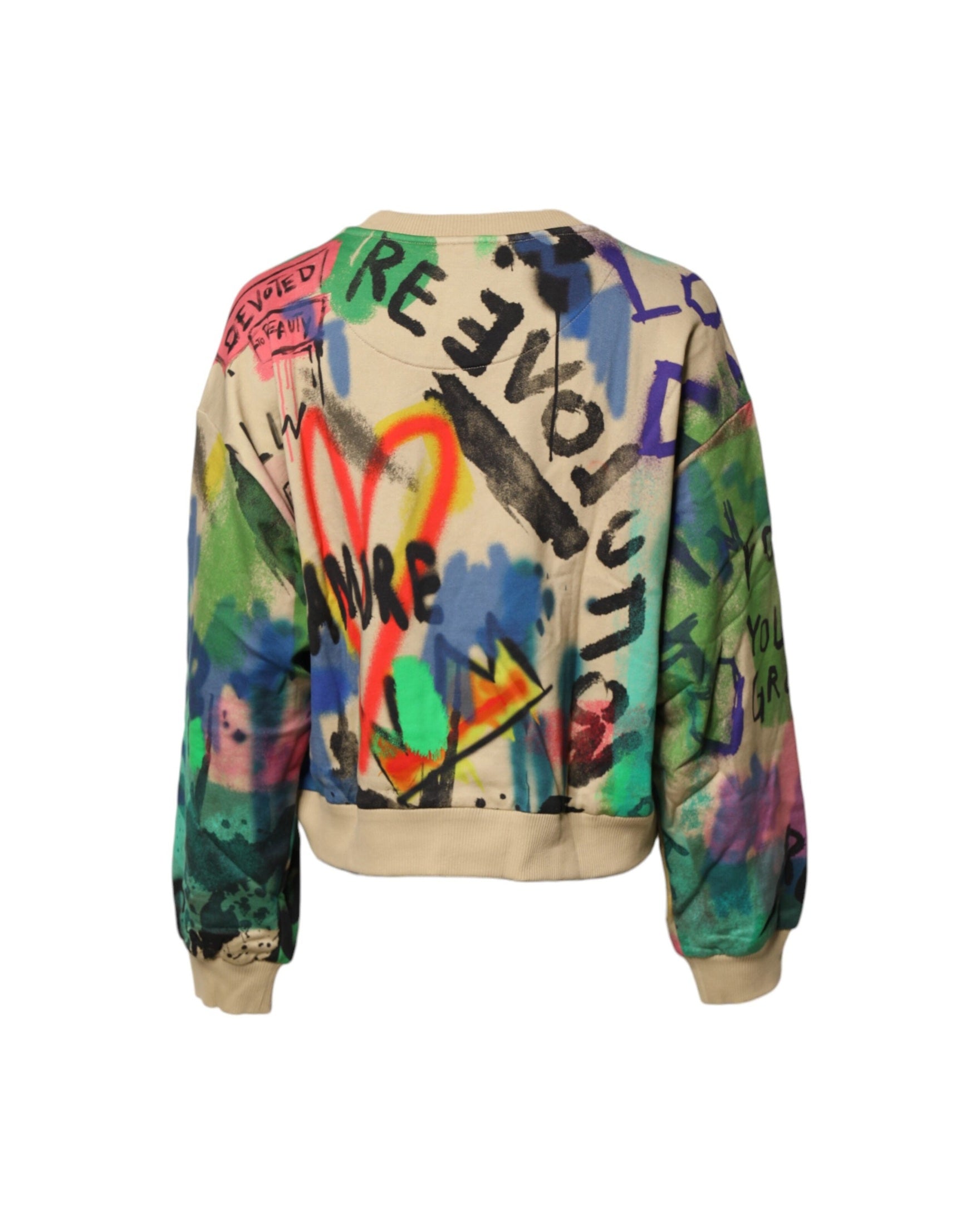 Dolce & Gabbana Multicolor Cotton Print Pullover Sweater Glam Steals