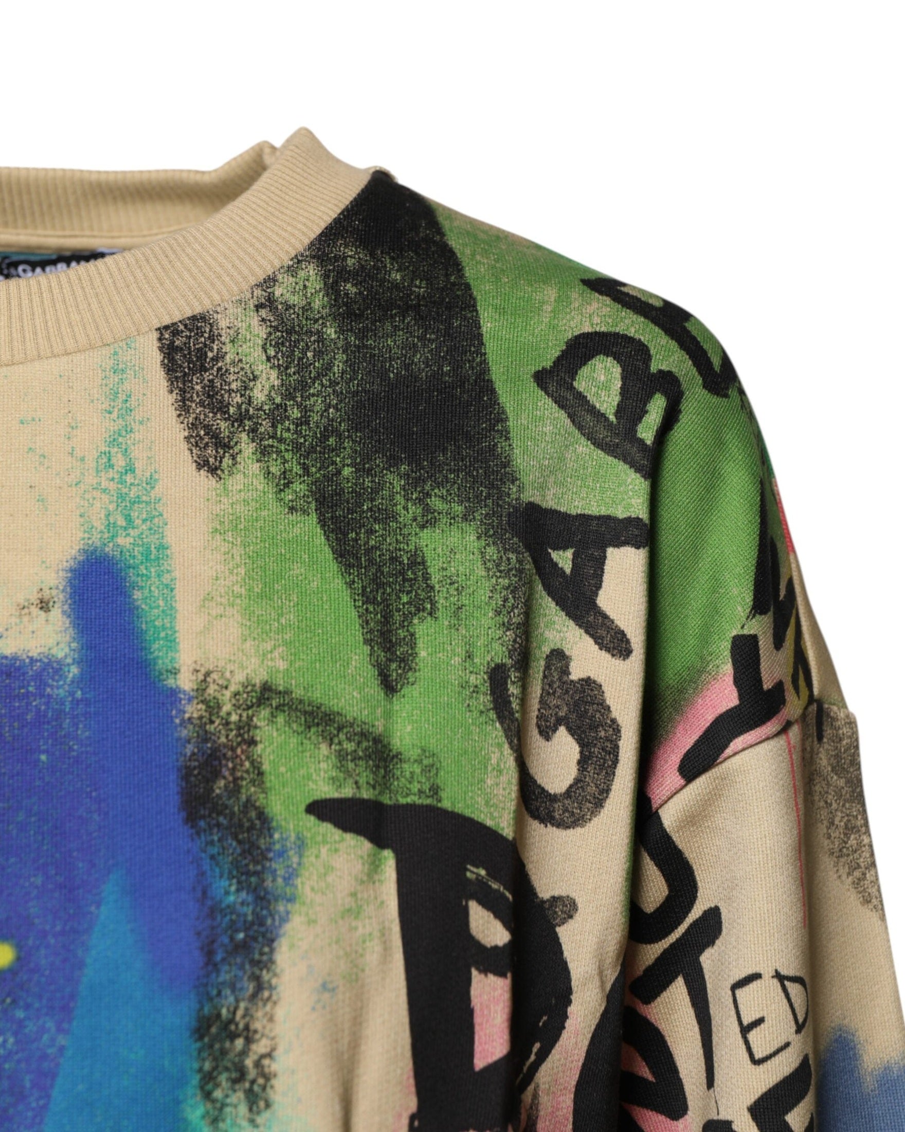 Dolce & Gabbana Multicolor Cotton Print Pullover Sweater Glam Steals