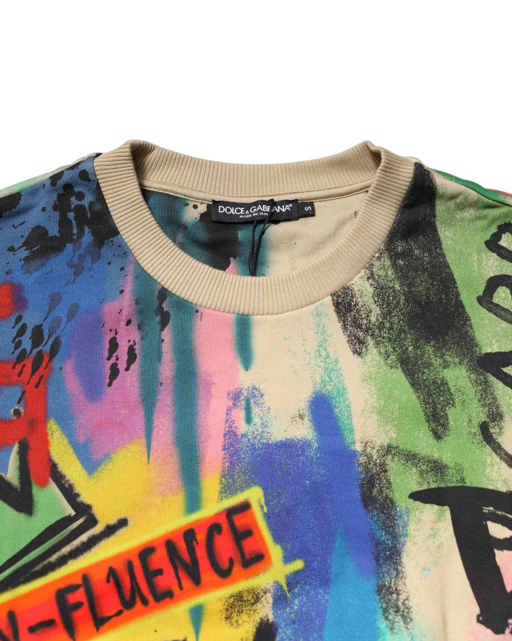 Dolce & Gabbana Multicolor Cotton Print Pullover Sweater Glam Steals