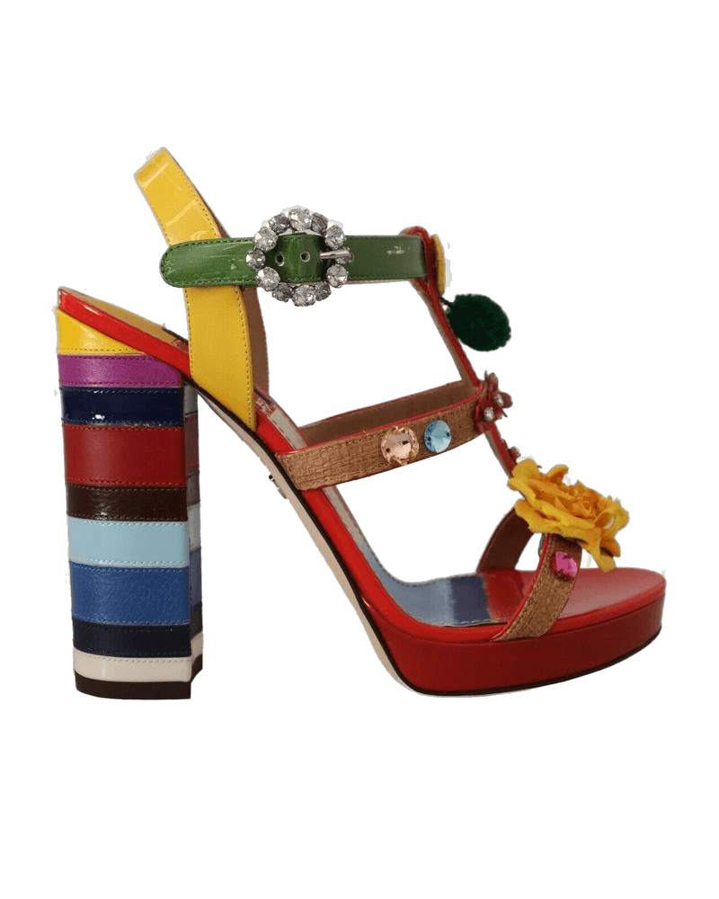 Dolce & Gabbana Multicolor Cotton Sandals Glam Steals