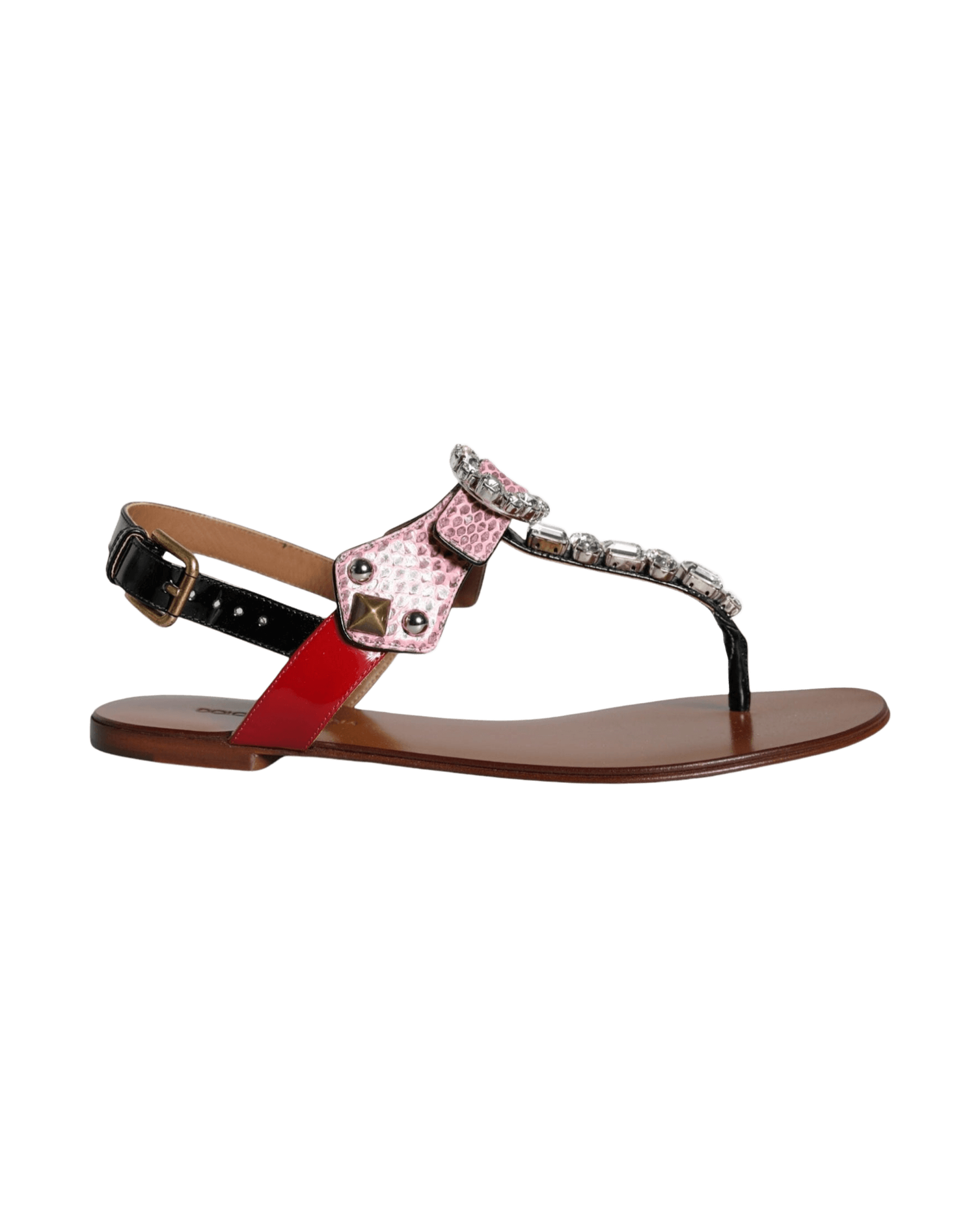Dolce & Gabbana Multicolor Crystal Sandals Flip Flops Shoes Glam Steals