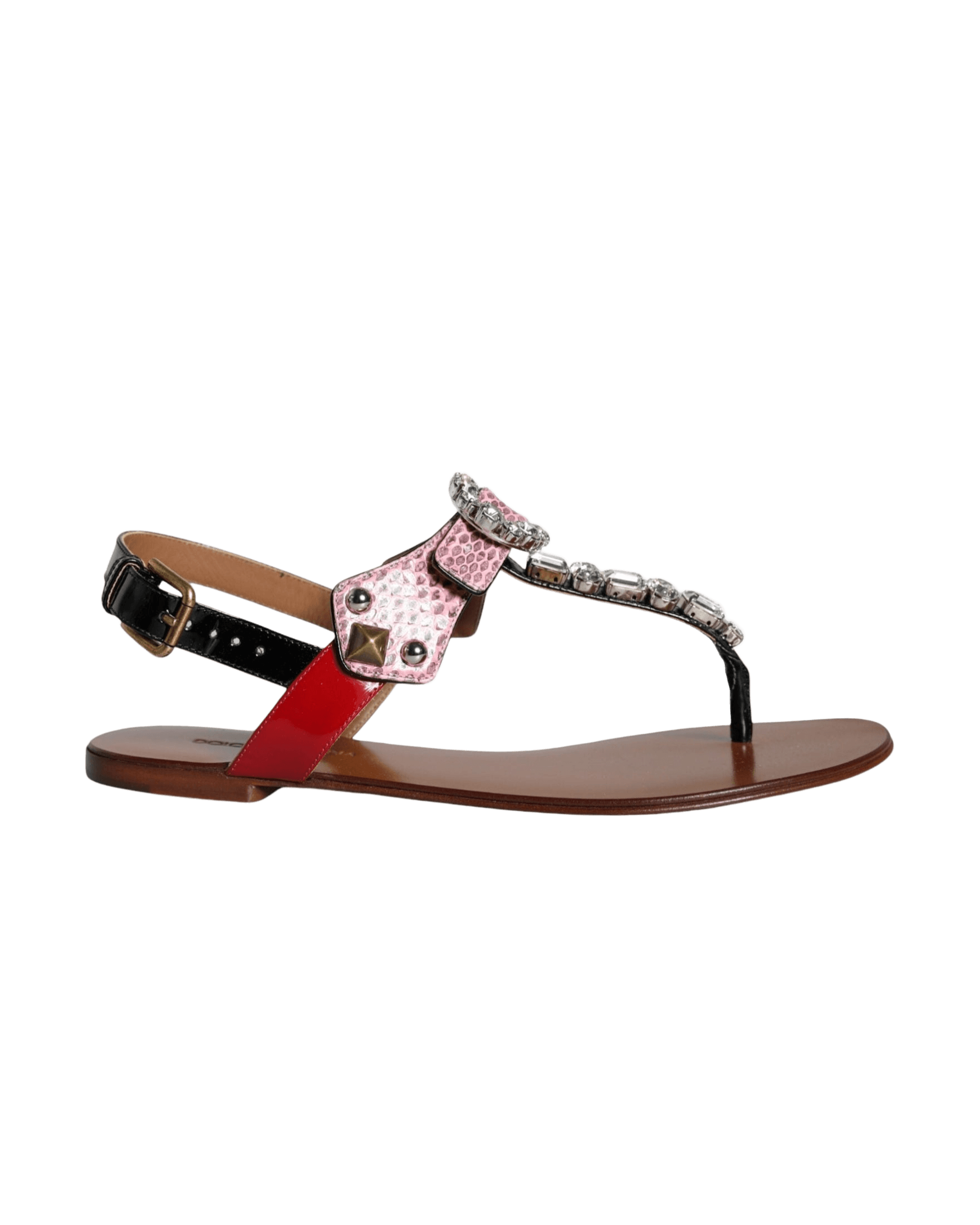 Dolce & Gabbana Multicolor Crystal Sandals Flip Flops Shoes Glam Steals