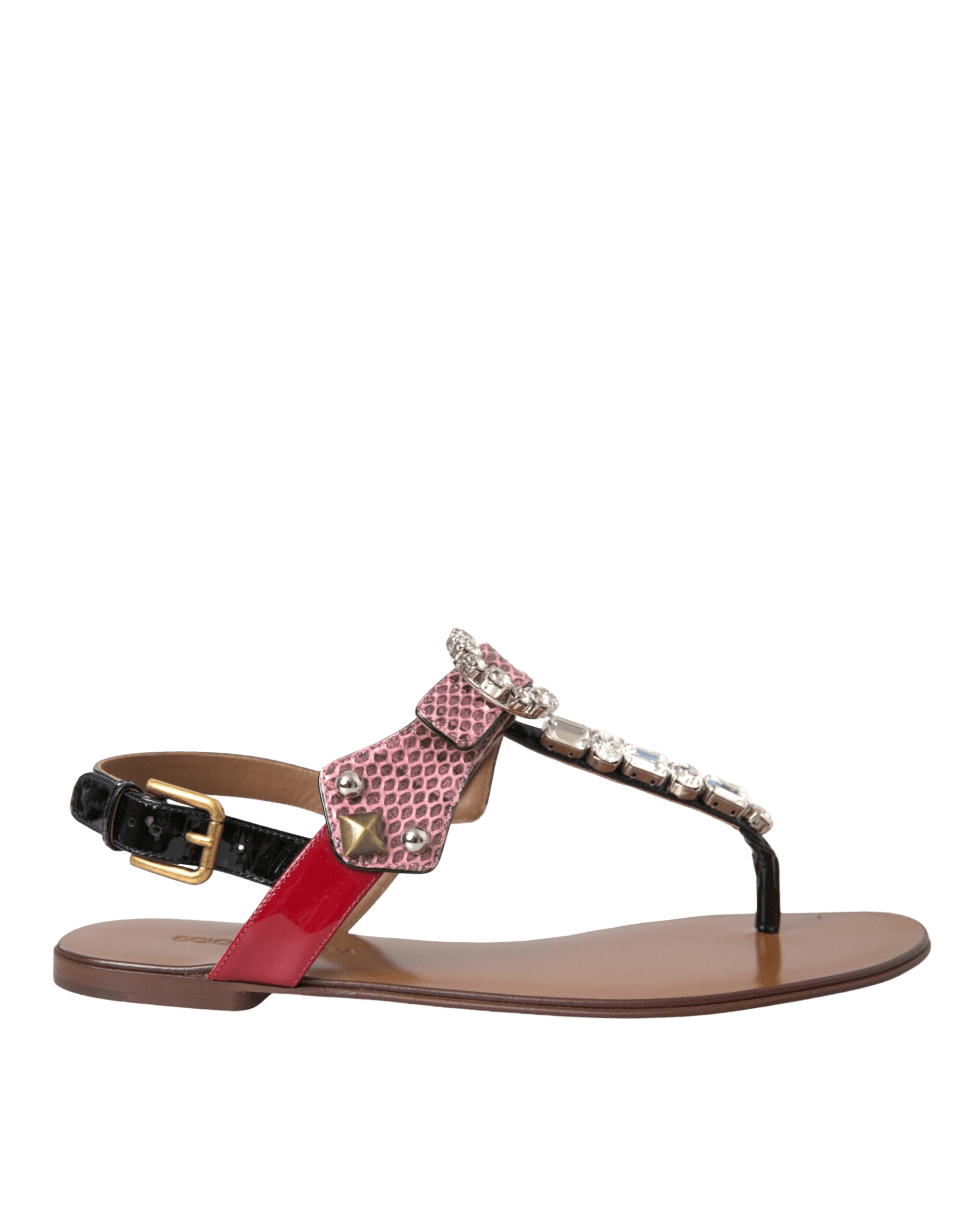 Dolce & Gabbana Multicolor Crystal Sandals Flip Flops Shoes Glam Steals