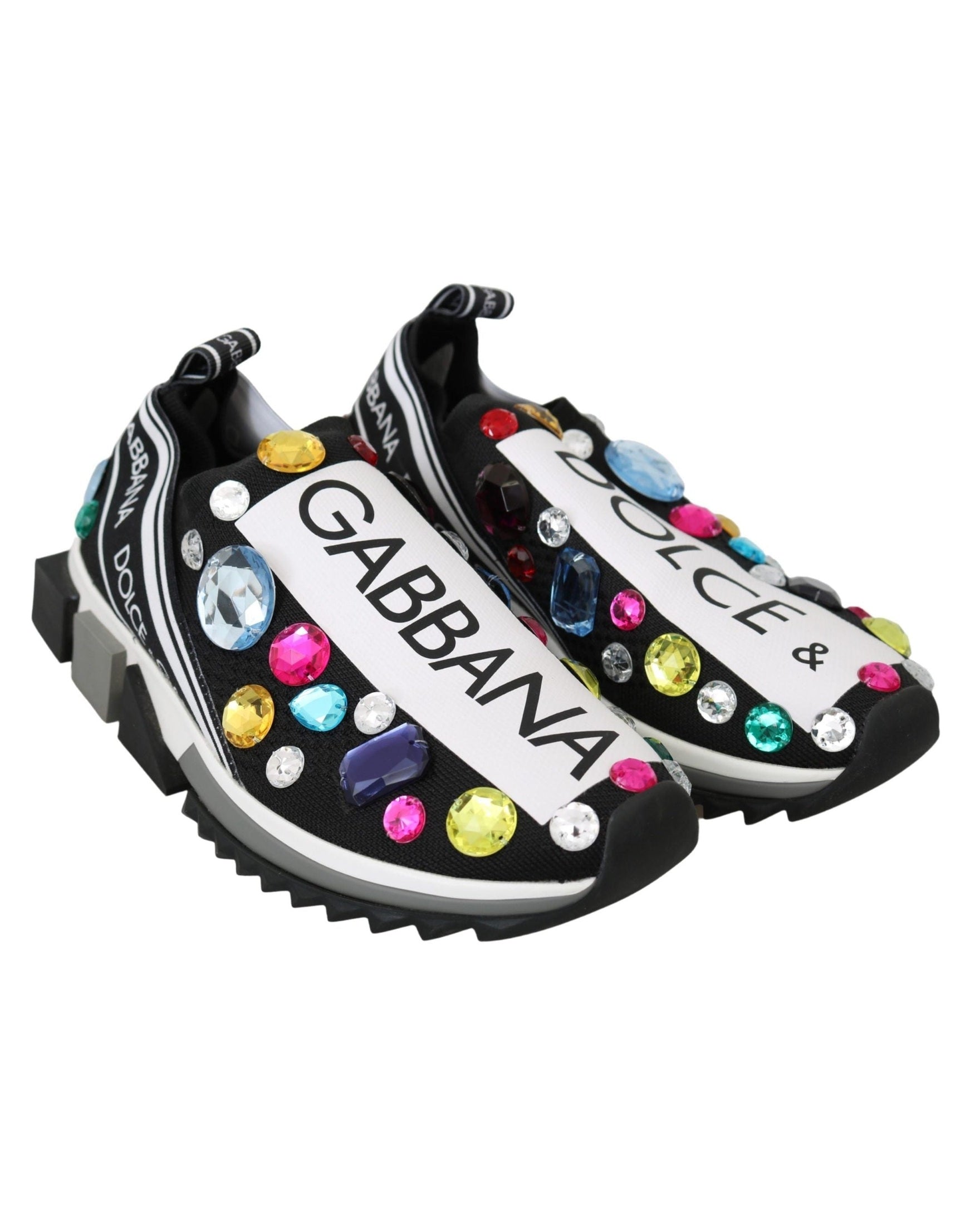 Dolce & Gabbana Multicolor Crystal Sneakers Shoes Sneakers